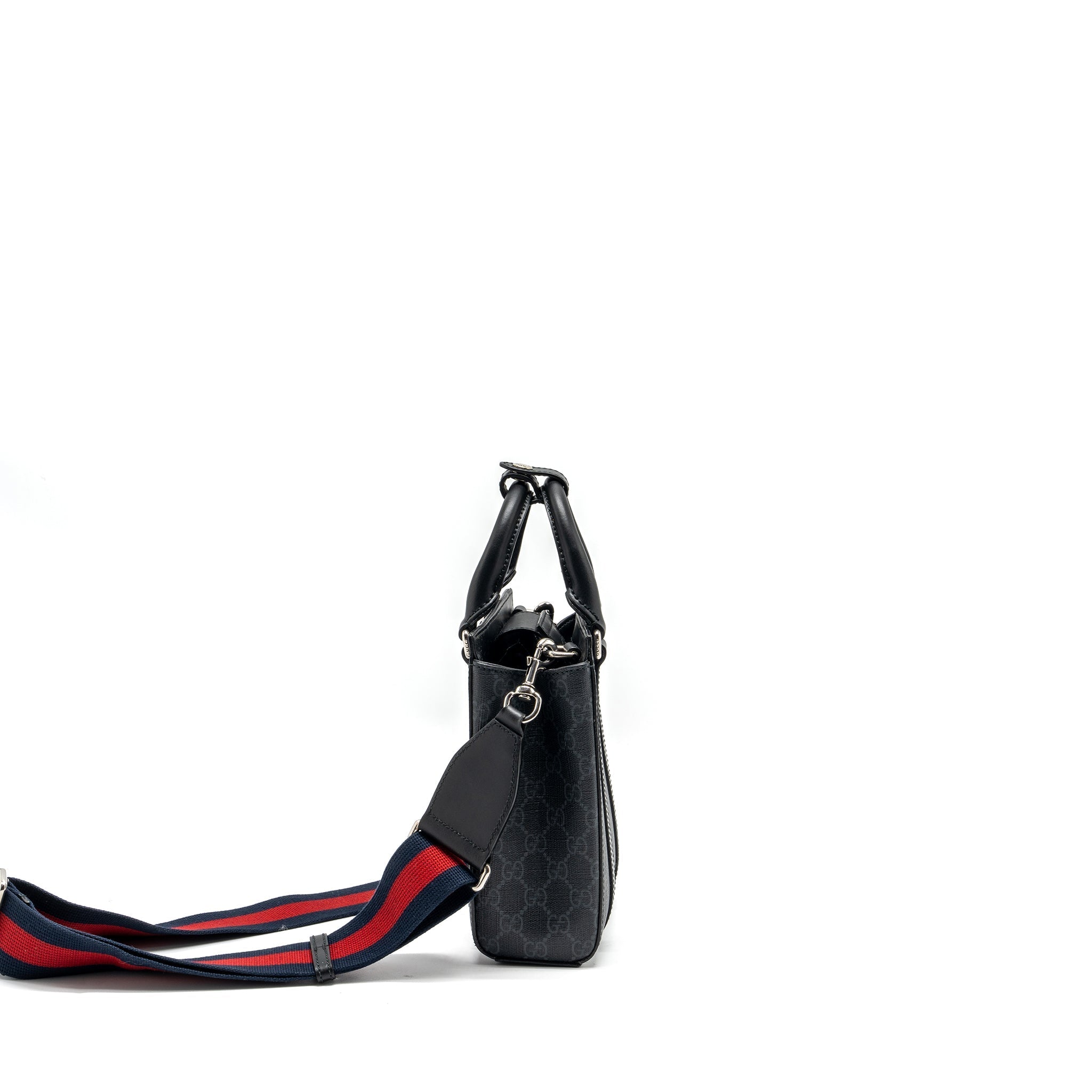 GUCCI OPHIDIA MINI TOTE BAG GG SUPREME BLACK SHW