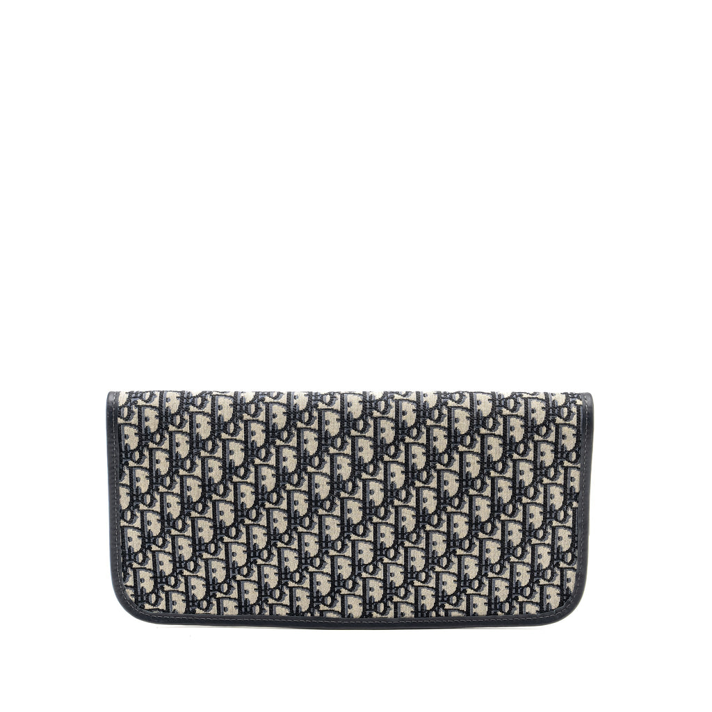 DIOR FOLDER CLUTCH BLUE DIOR OBLIQUE CANVAS/LEATHER GHW