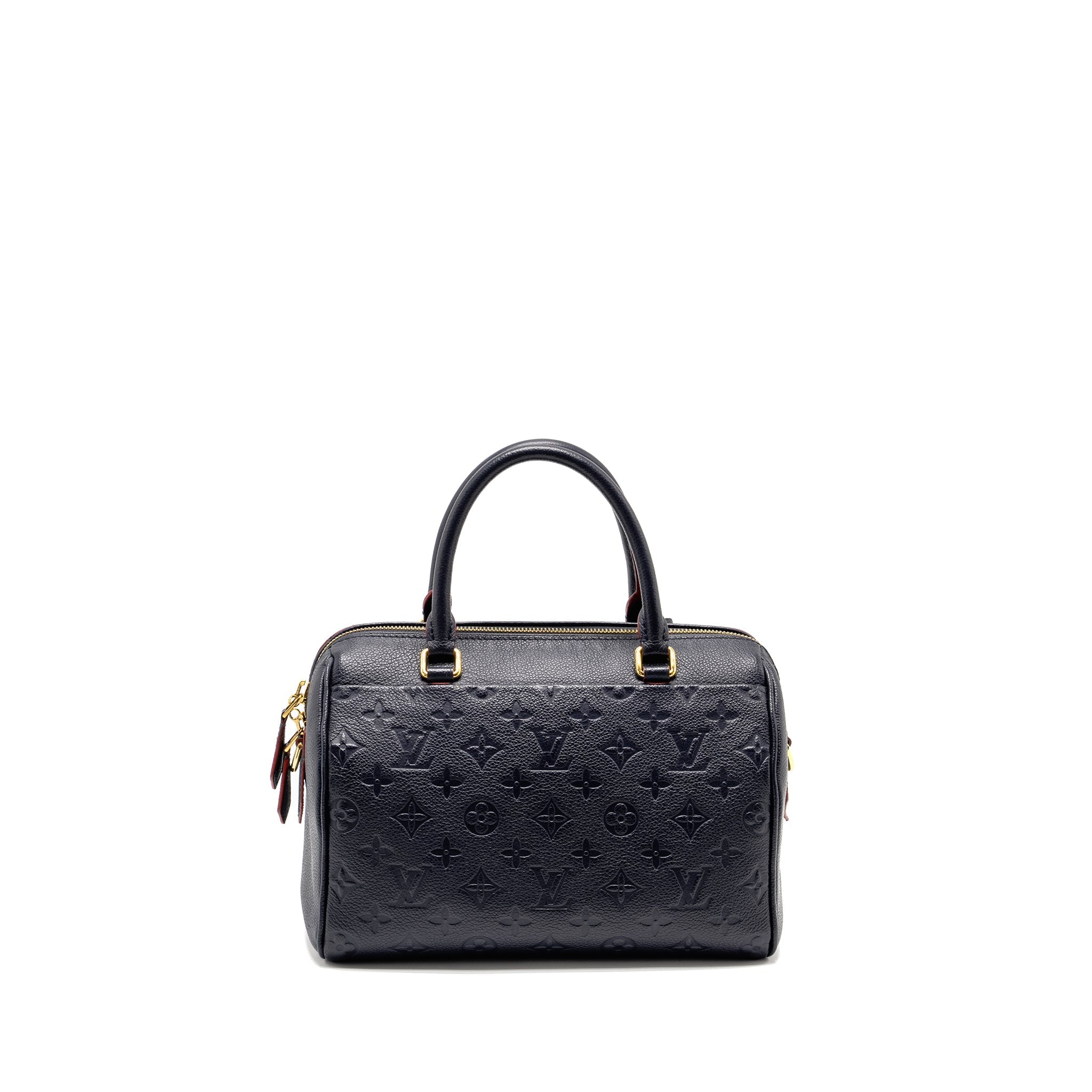 LOUIS VUITTON SPEEDY 25 BANDOULIERE MONOGRAM EMPREINTE NAVY/RED GHW