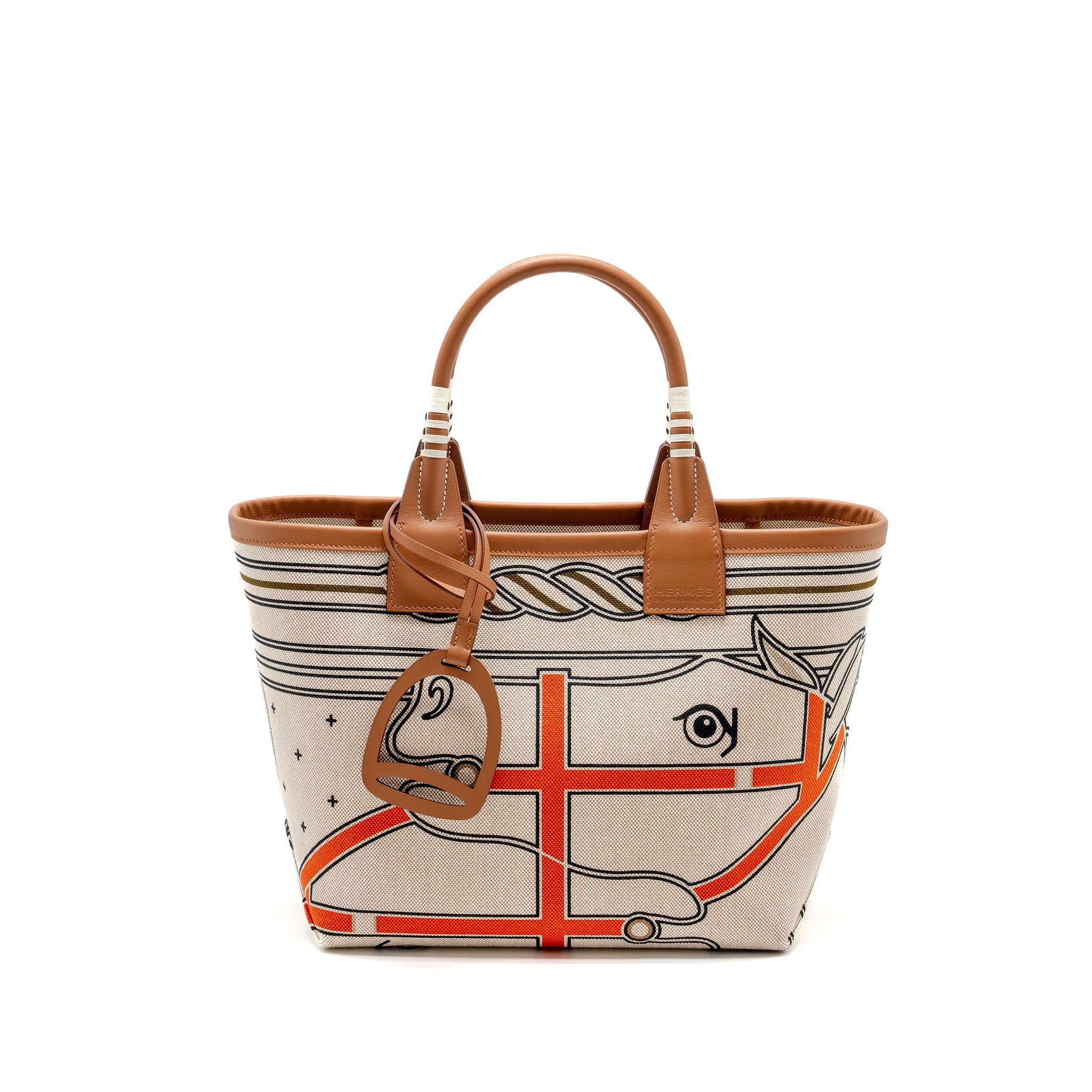 HERMES STEEPLE 25 CANVAS/ SWIFT BEIGE / GOLD SHW