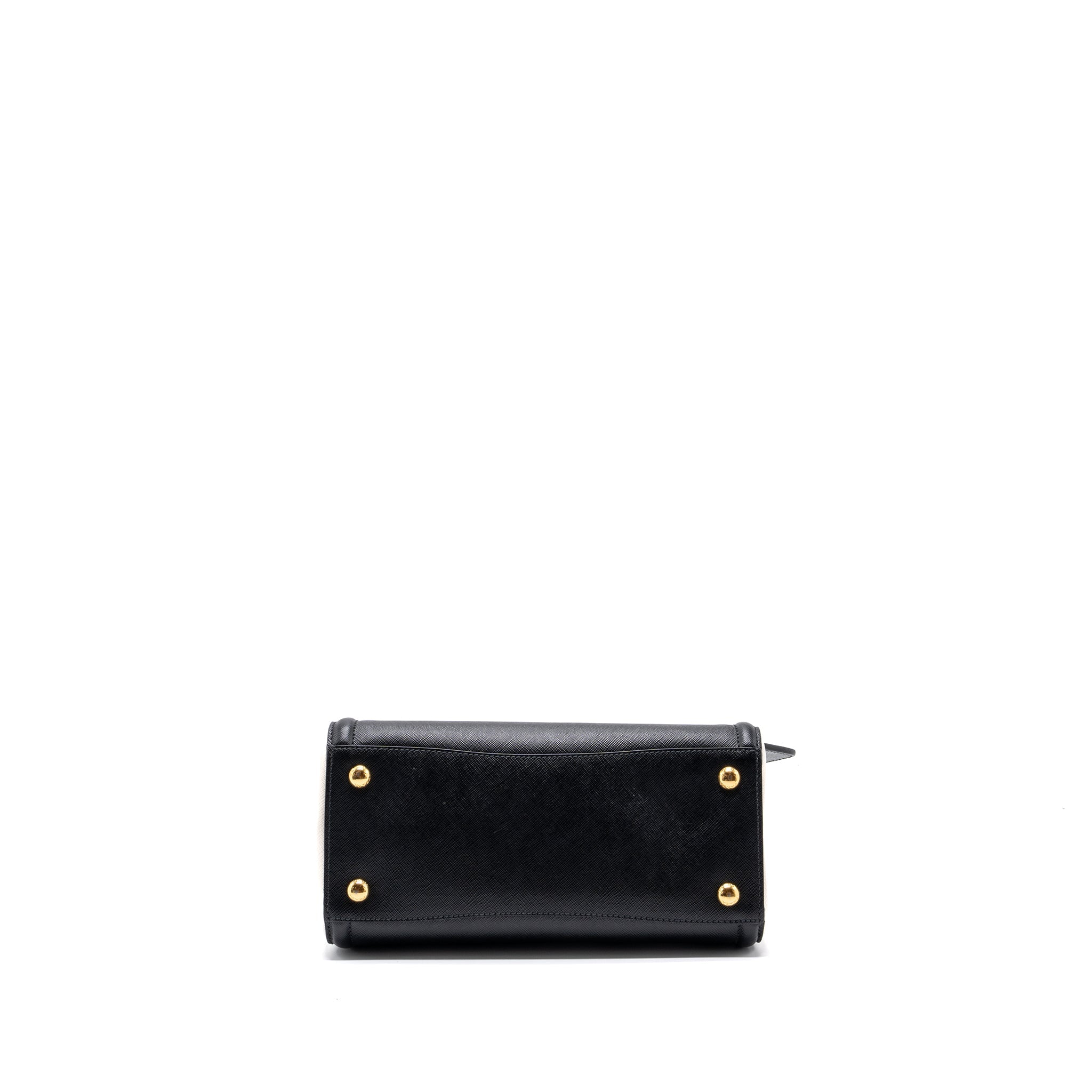 PRADA TOTE BAG SAFFIANO CALFSKIN BLACK / WHITE GHW