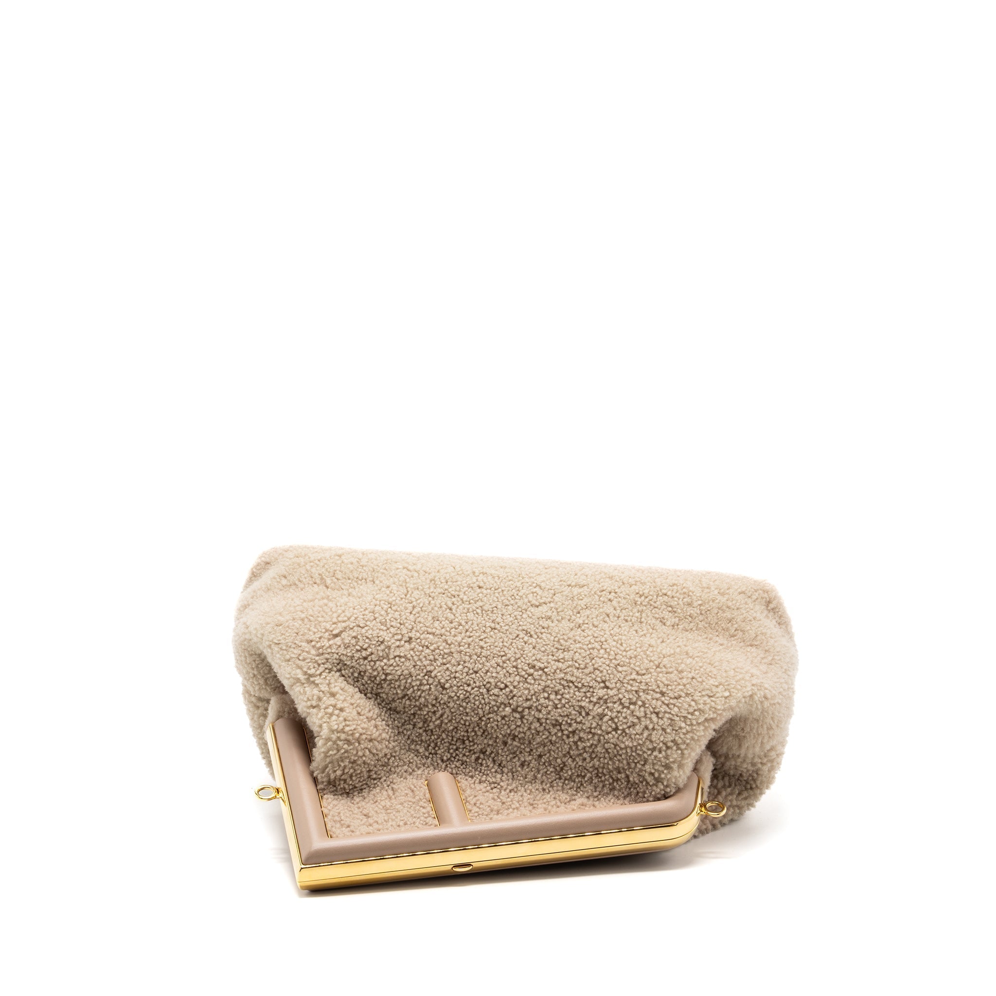 FENDI FIRST MEDIUM LAMBSKIN /SHEARLING LIGHT BEIGE GHW