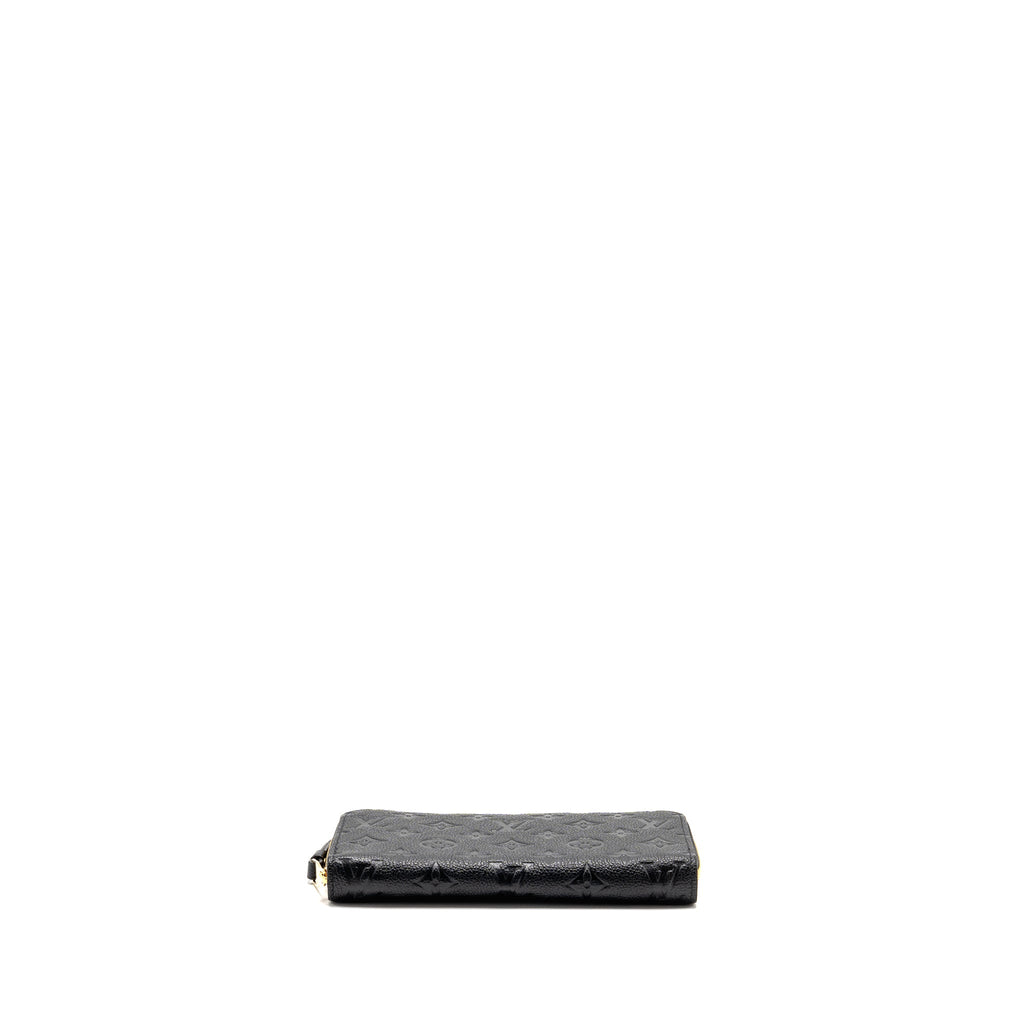 LOUIS VUITTON ZIPPY LONG WALLET EMBOSSED MONOGRAM EMPREINTE LEATHER BLACK GHW