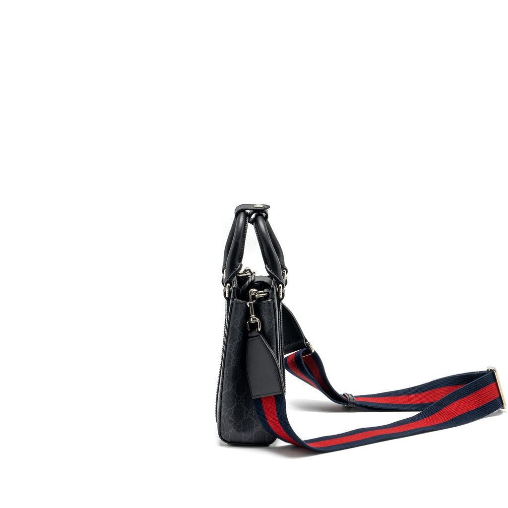 GUCCI OPHIDIA MINI TOTE BAG GG SUPREME BLACK SHW