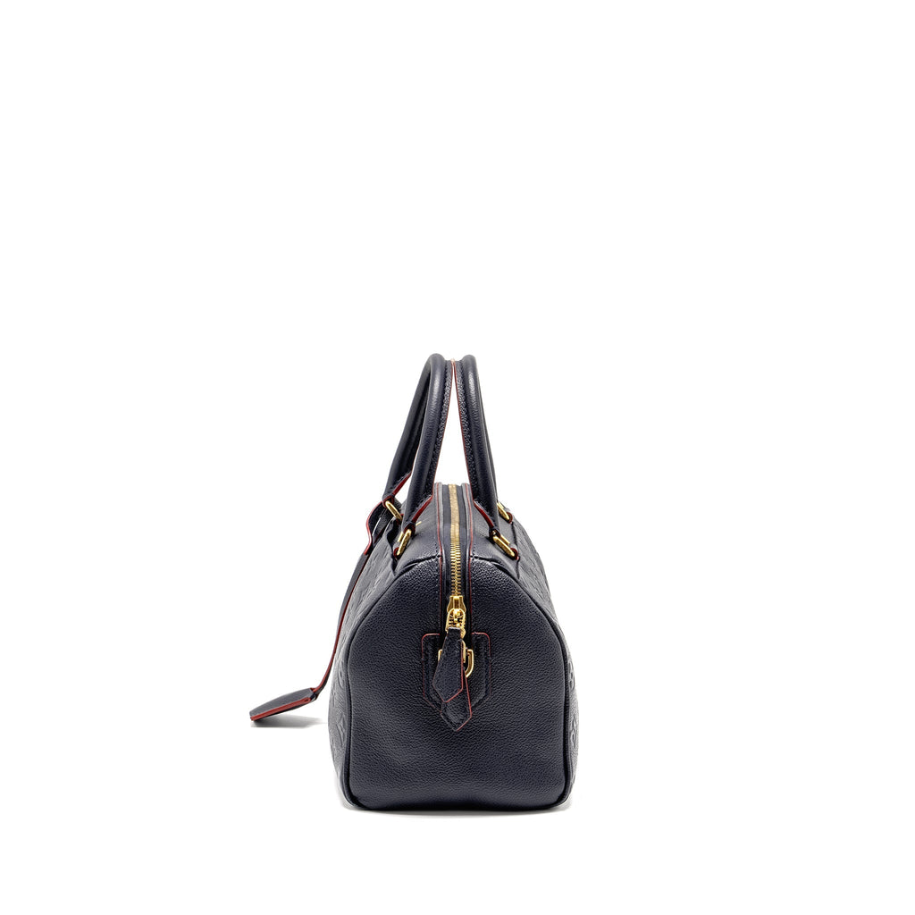 LOUIS VUITTON SPEEDY 25 BANDOULIERE MONOGRAM EMPREINTE NAVY/RED GHW