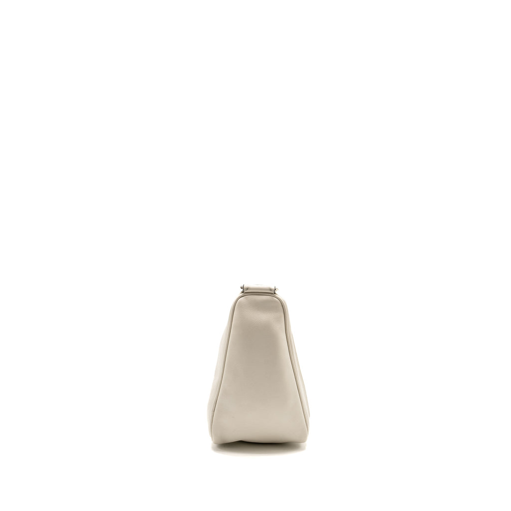 PRADA TRIANGLE SHOULDER BAG LEATHER WHITE SHW
