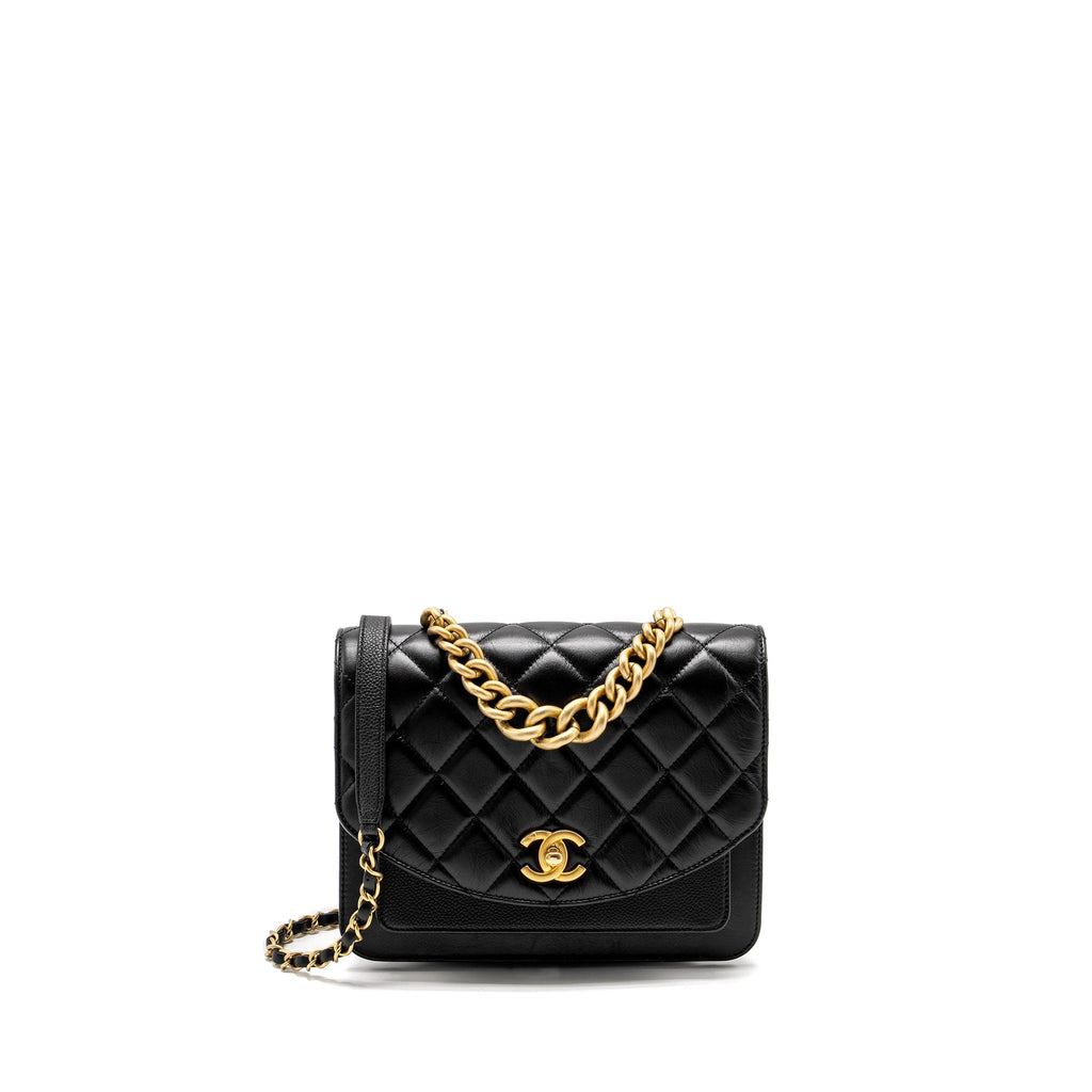 CHANEL QUILTED FLAP BAG CALFSKIN/CAVIAR BLACK GHW