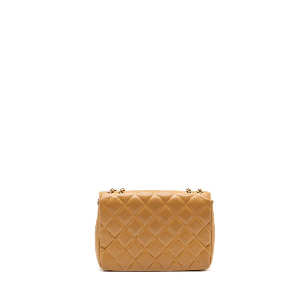 CHANEL QUILTED FLAP BAG LAMBSKIN BEIGE GHW