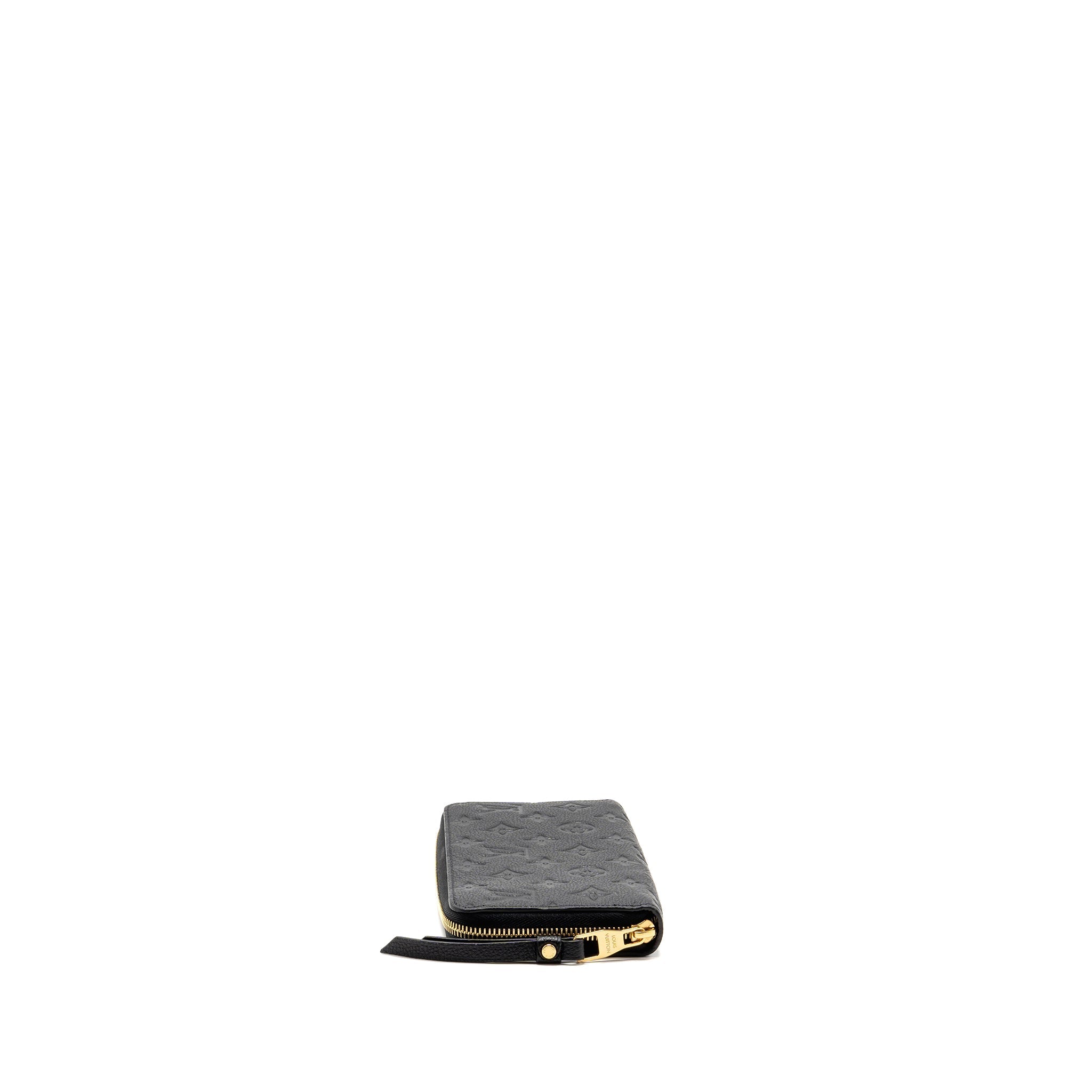 LOUIS VUITTON ZIPPY LONG WALLET EMBOSSED MONOGRAM EMPREINTE LEATHER BLACK GHW