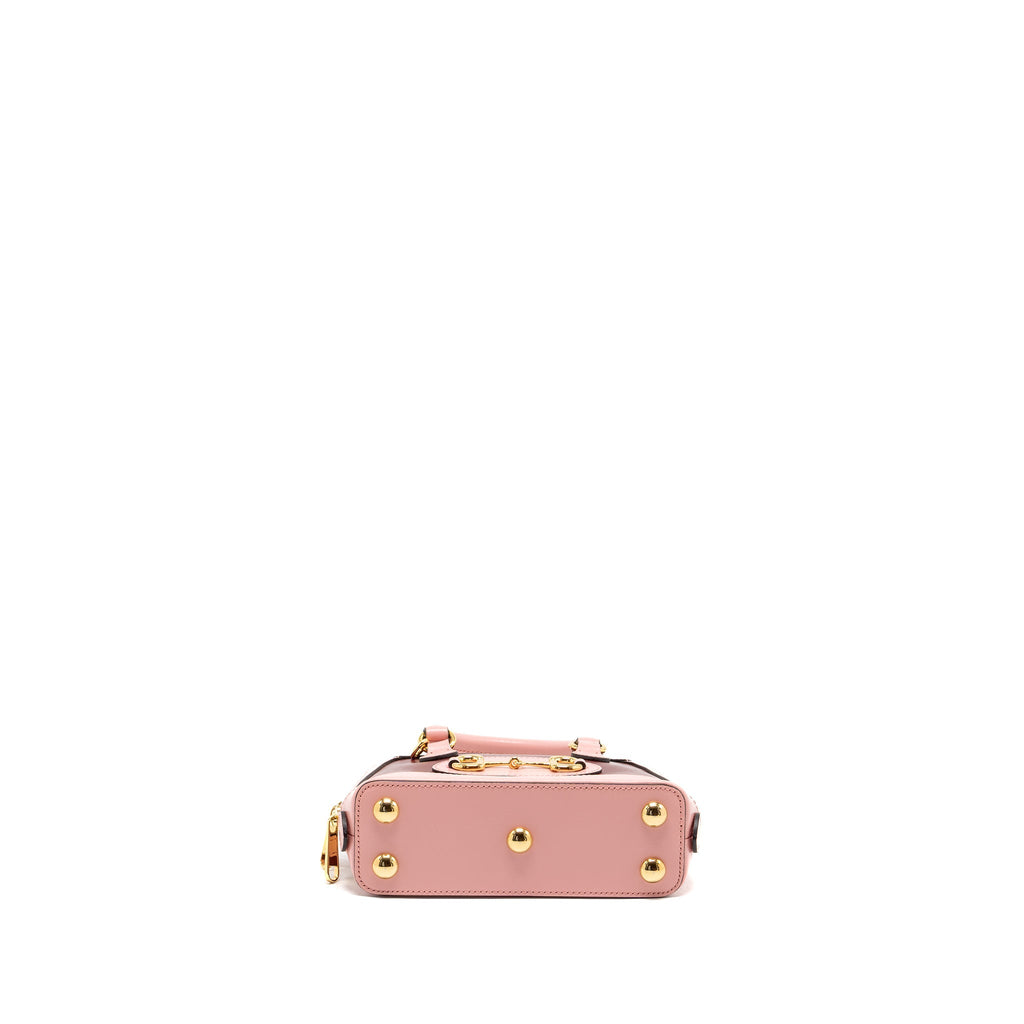 GUCCI HORSEBIT 1955 MINI TOP HANDLE BAG CALFSKIN MULTICOLOUR PINK GHW