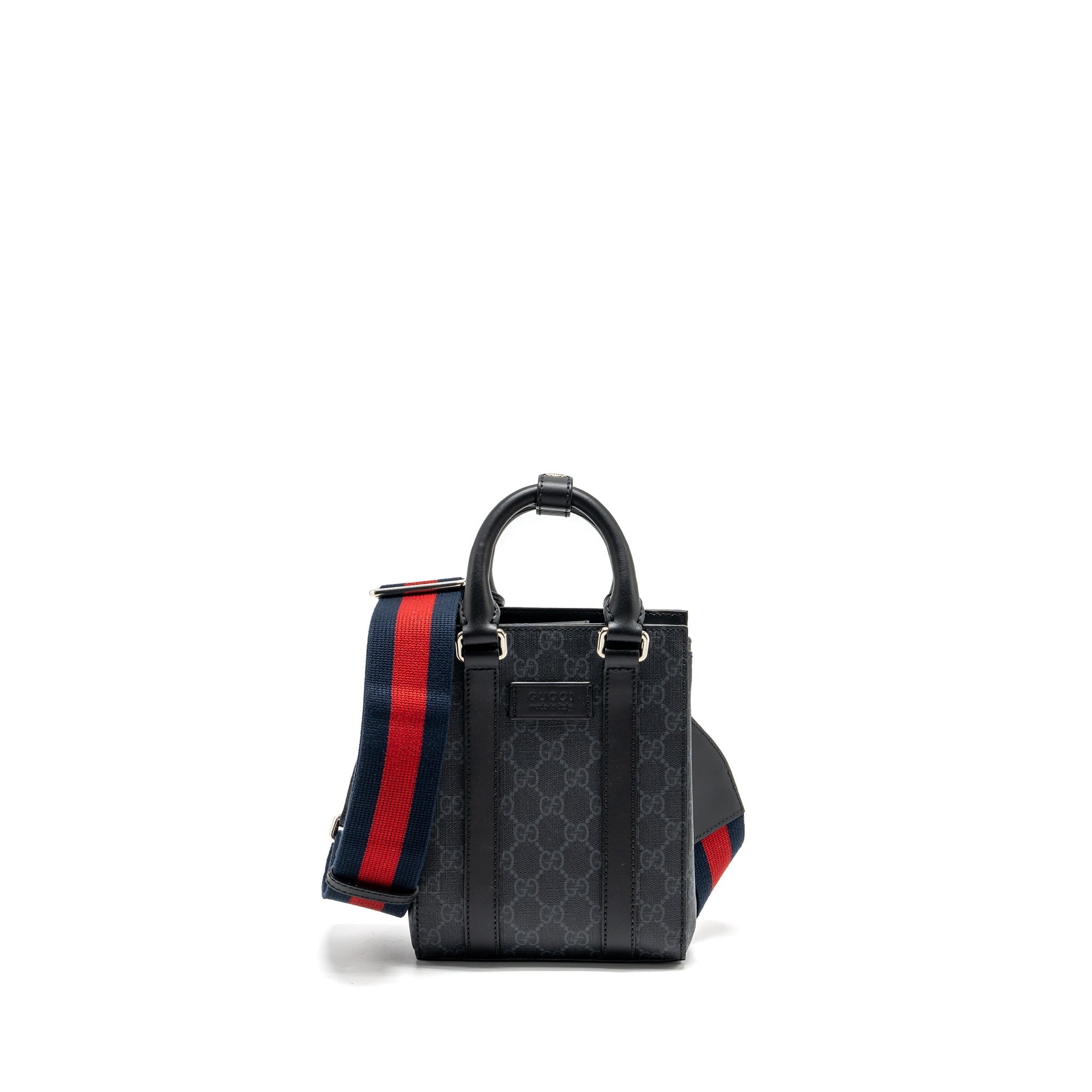 GUCCI OPHIDIA MINI TOTE BAG GG SUPREME BLACK SHW