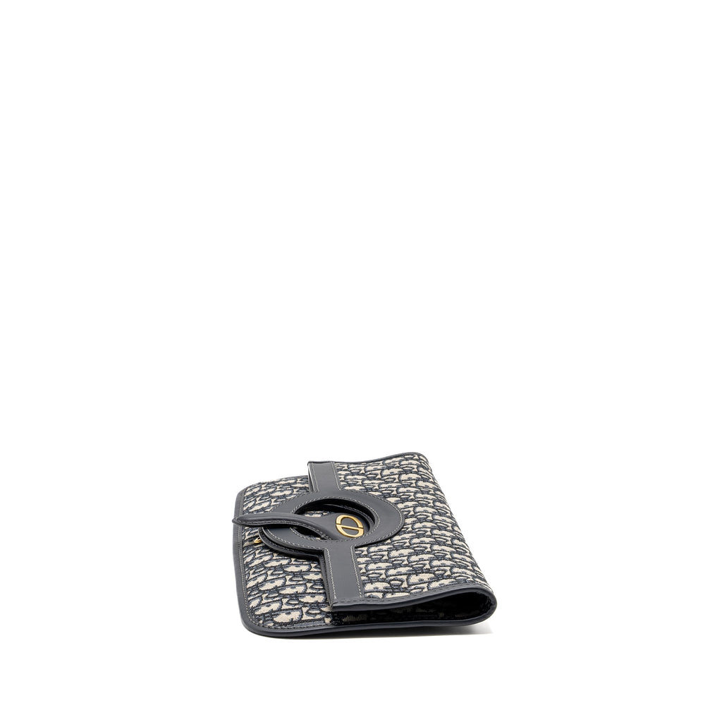 DIOR FOLDER CLUTCH BLUE DIOR OBLIQUE CANVAS/LEATHER GHW