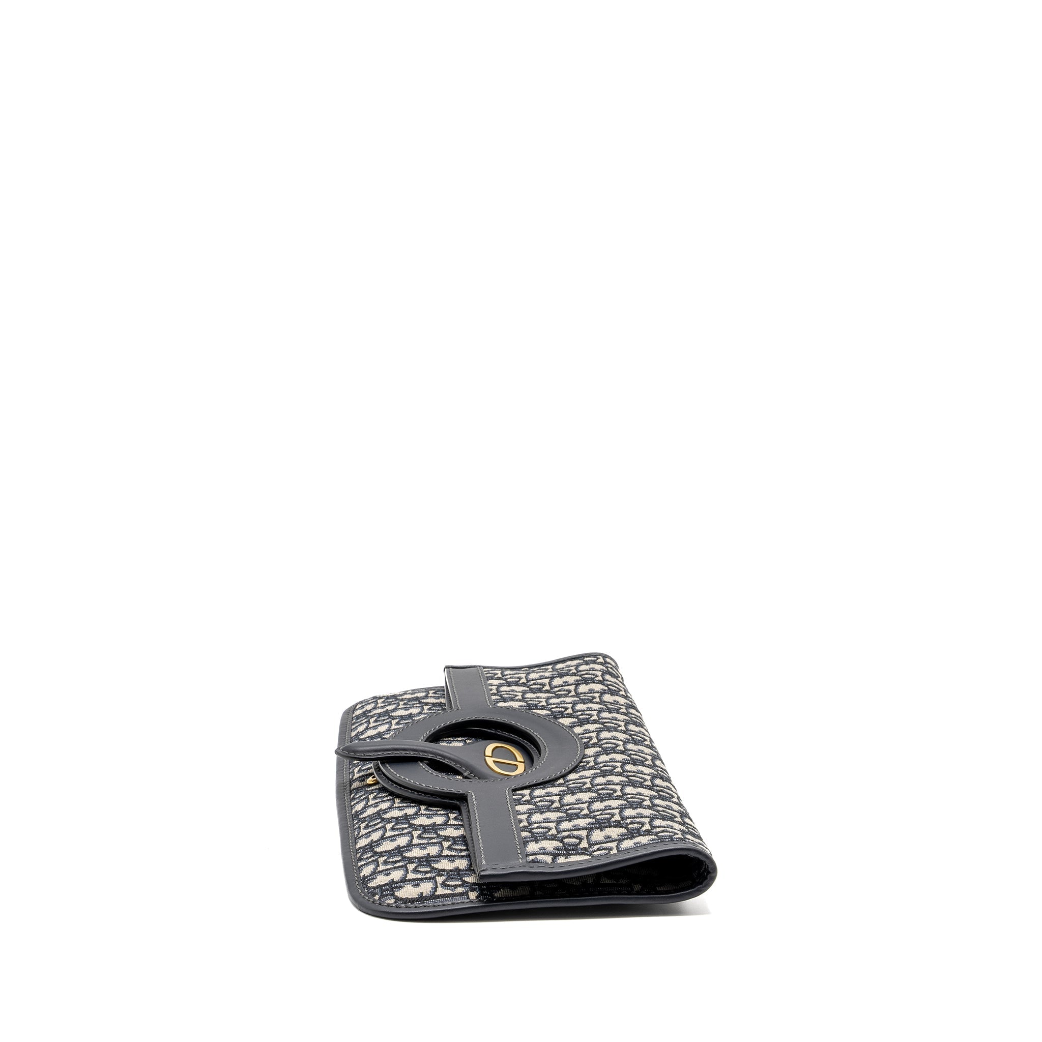 DIOR FOLDER CLUTCH BLUE DIOR OBLIQUE CANVAS/LEATHER GHW
