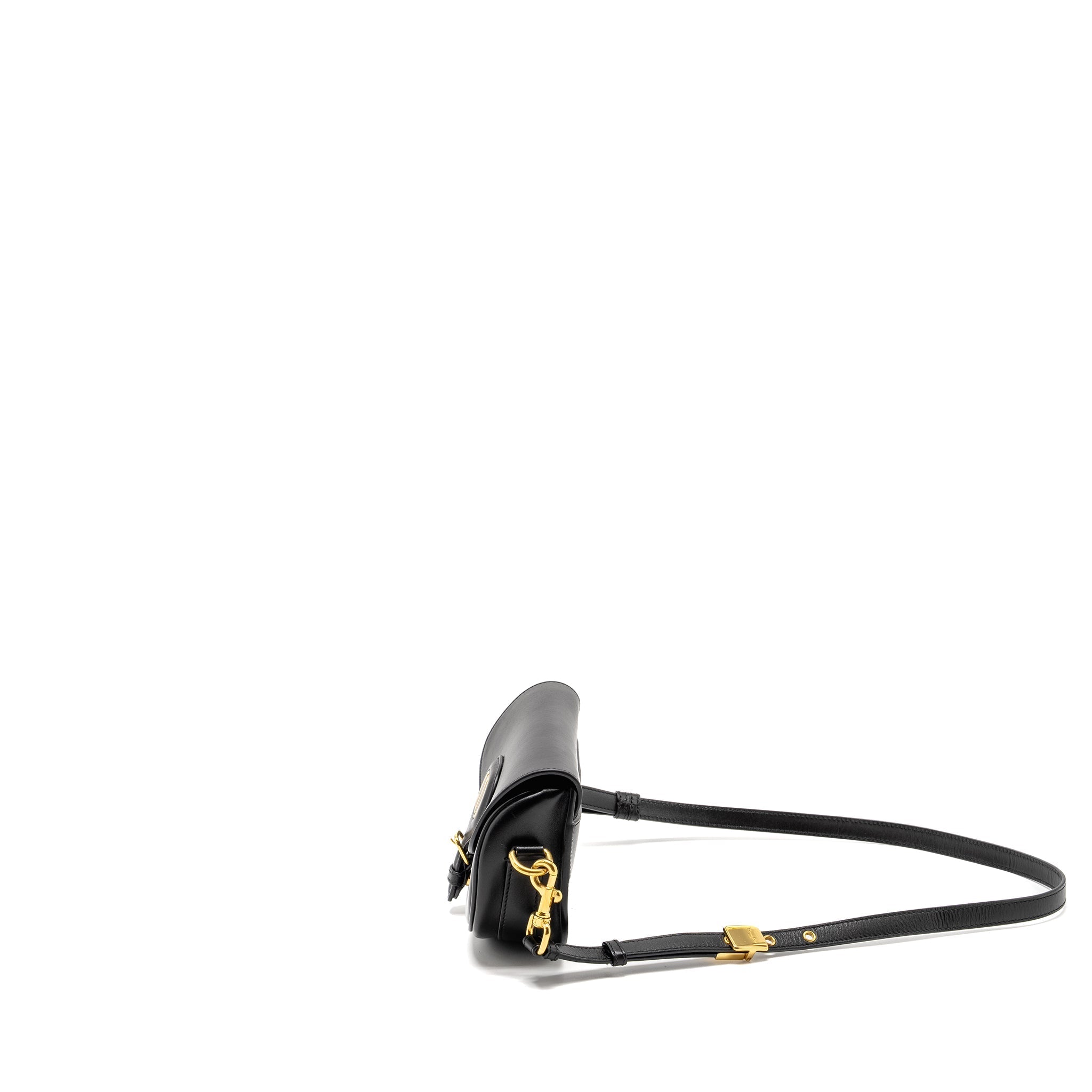 DIOR BOBBY EAST-WEST BAG BOX CALFSKIN BLACK GHW