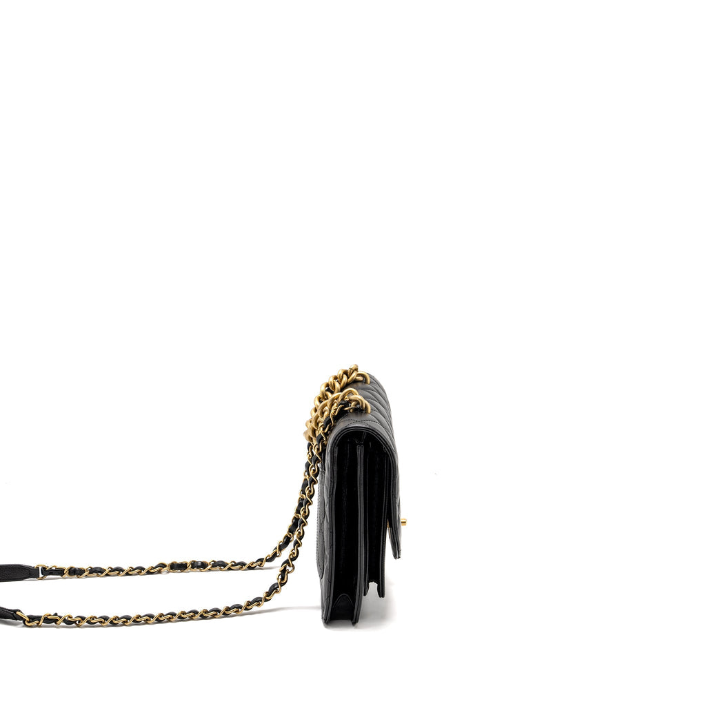 CHANEL QUILTED FLAP BAG CALFSKIN/CAVIAR BLACK GHW