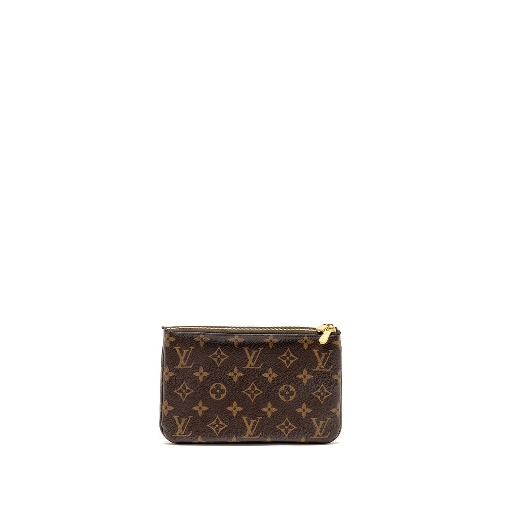 LOUIS VUITTON DOUBLE ZIP CLUTCH WITH CHAIN VIVIEN HOLIDAY PRINTED MONOGRAM CANVAS GHW