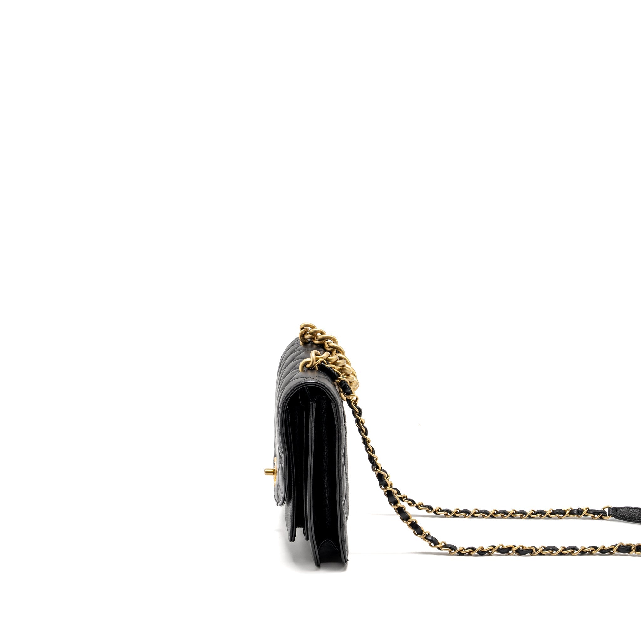 CHANEL QUILTED FLAP BAG CALFSKIN/CAVIAR BLACK GHW