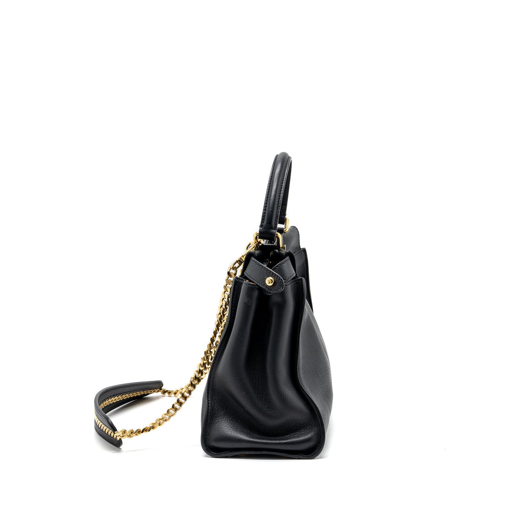 FENDI MEDIUM PEEKABOO BAG LEATHER BLACK GHW