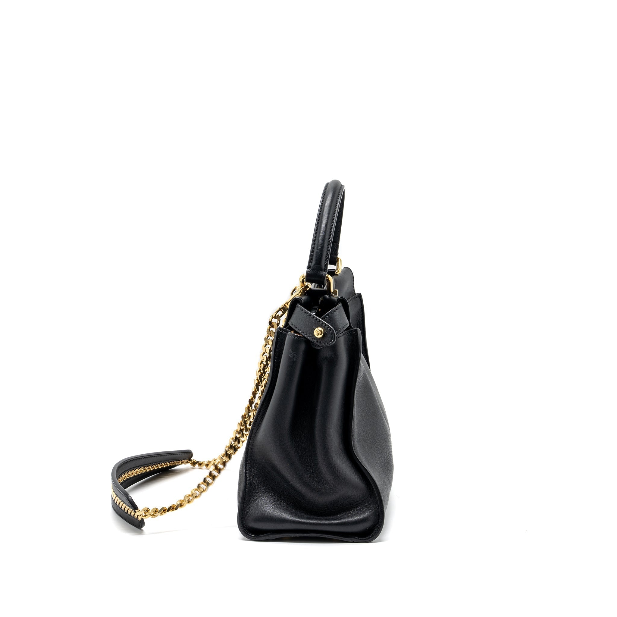 FENDI MEDIUM PEEKABOO BAG LEATHER BLACK GHW