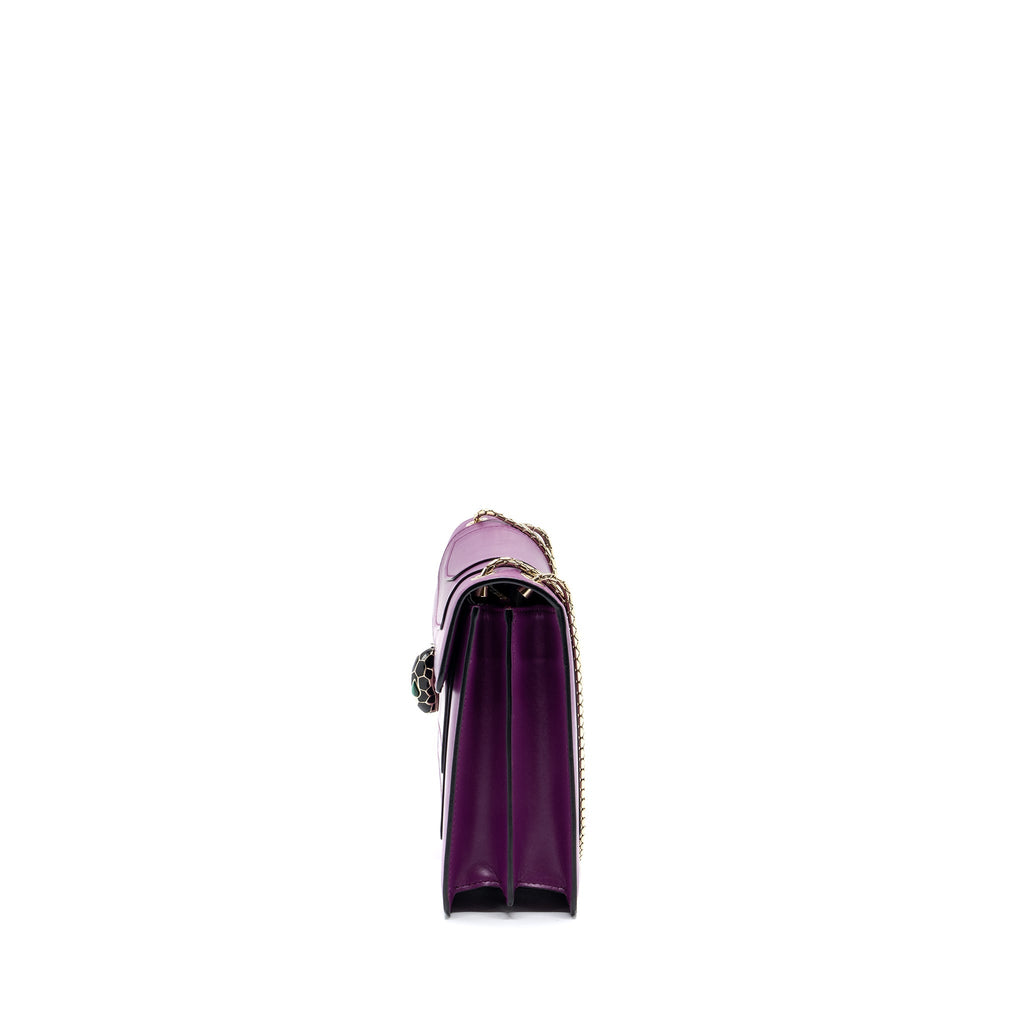 BVLGARI SERPENTI FOREVER  SHOULDER BAG CALFSKIN PURPLE LGHW