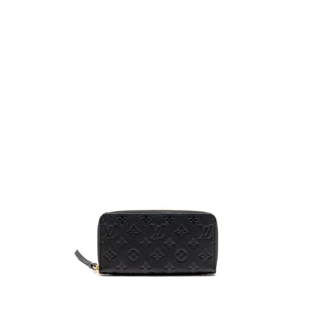 LOUIS VUITTON ZIPPY LONG WALLET EMBOSSED MONOGRAM EMPREINTE LEATHER BLACK GHW