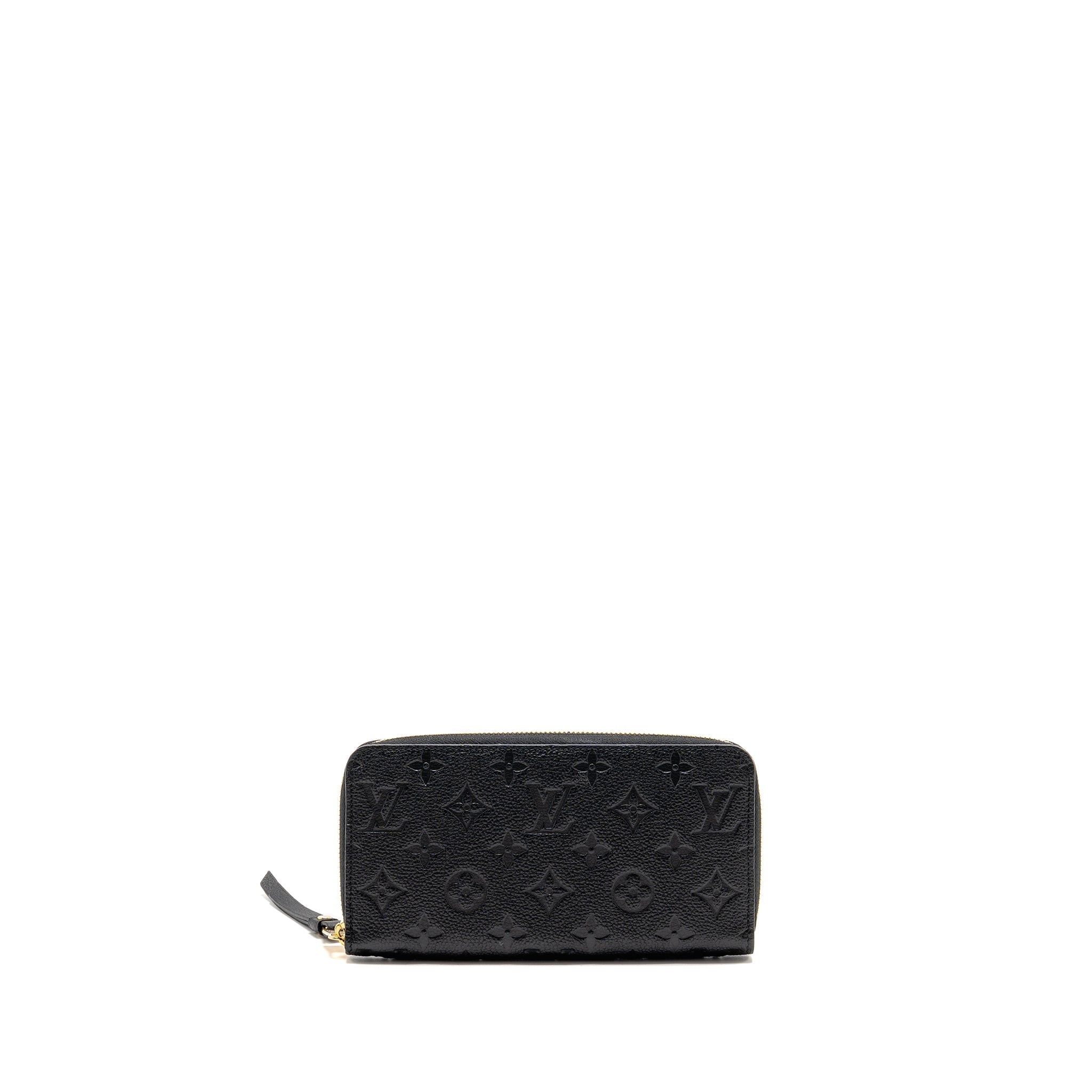 LOUIS VUITTON ZIPPY LONG WALLET EMBOSSED MONOGRAM EMPREINTE LEATHER BLACK GHW