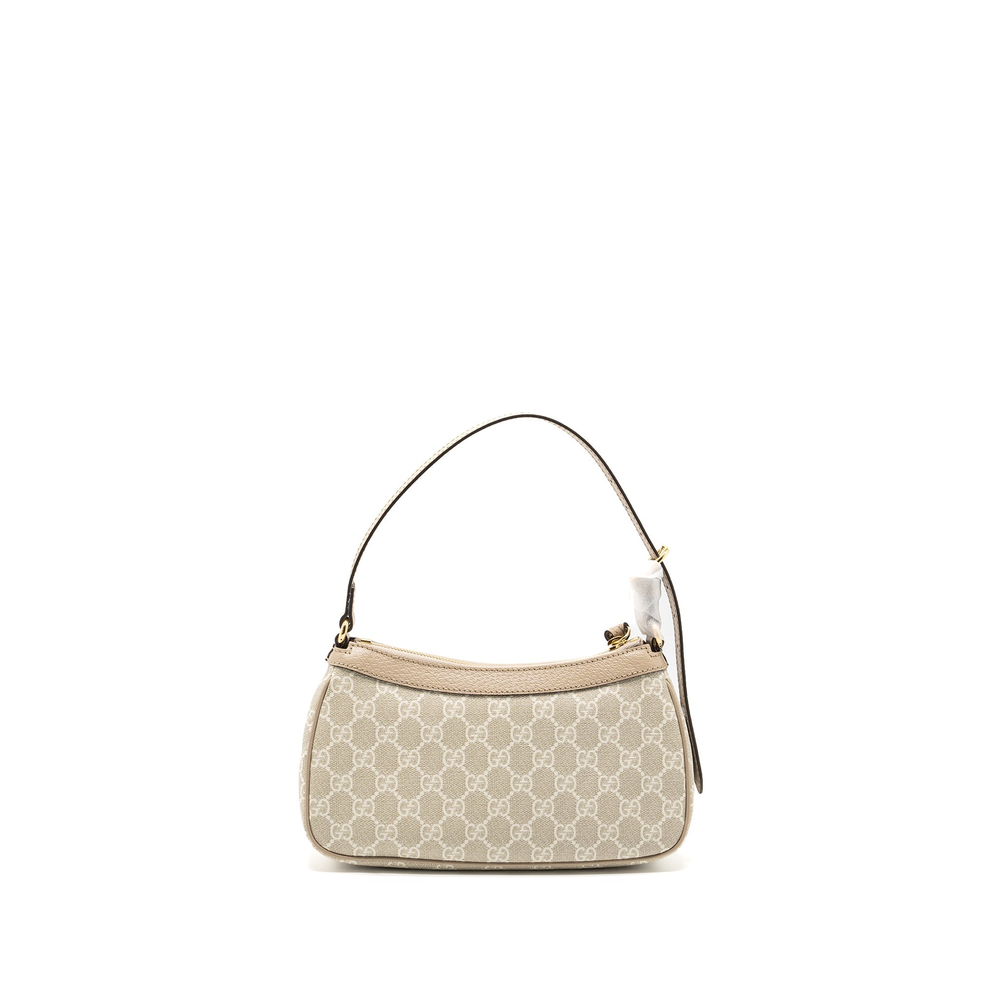 GUCCI OPHIDIA SMALL HANDBAG GG SUPREME CANVAS BEIGE/WHITE GHW