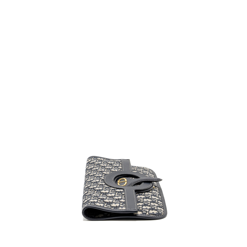 DIOR FOLDER CLUTCH BLUE DIOR OBLIQUE CANVAS/LEATHER GHW