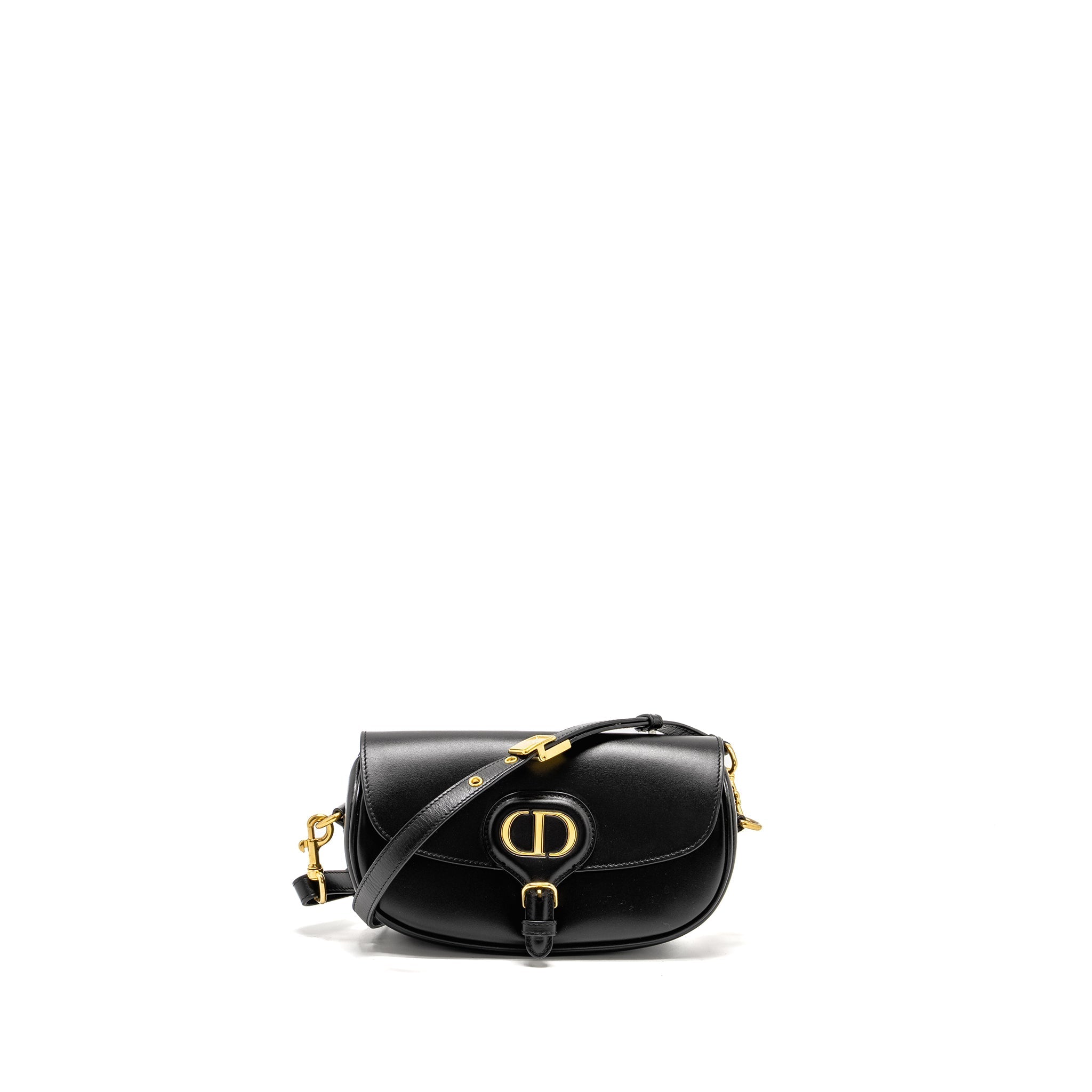 DIOR BOBBY EAST-WEST BAG BOX CALFSKIN BLACK GHW