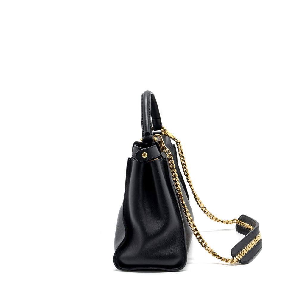 FENDI MEDIUM PEEKABOO BAG LEATHER BLACK GHW