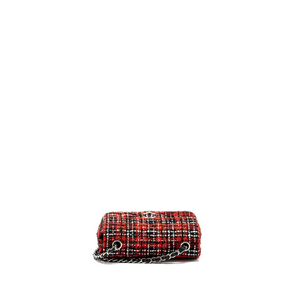 CHANEL MINI RECTANGULAR FLAP BAG TWEED RED / BLACK MULTICOLOUR SHW