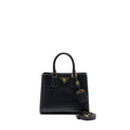 PRADA TOTE BAG SAFFIANO CALFSKIN BLACK / WHITE GHW