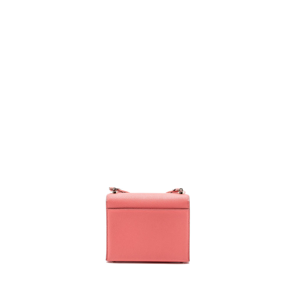 HERMES MINI VERROU CHEVRE MYSORE ROSE ETE MULTICOLOR STRAP SHW