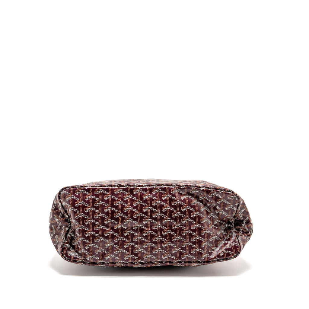 GOYARD BOHEME HOBO BAG GOYARDINE CANVAS/CALFSKIN BURGUNDY SHW