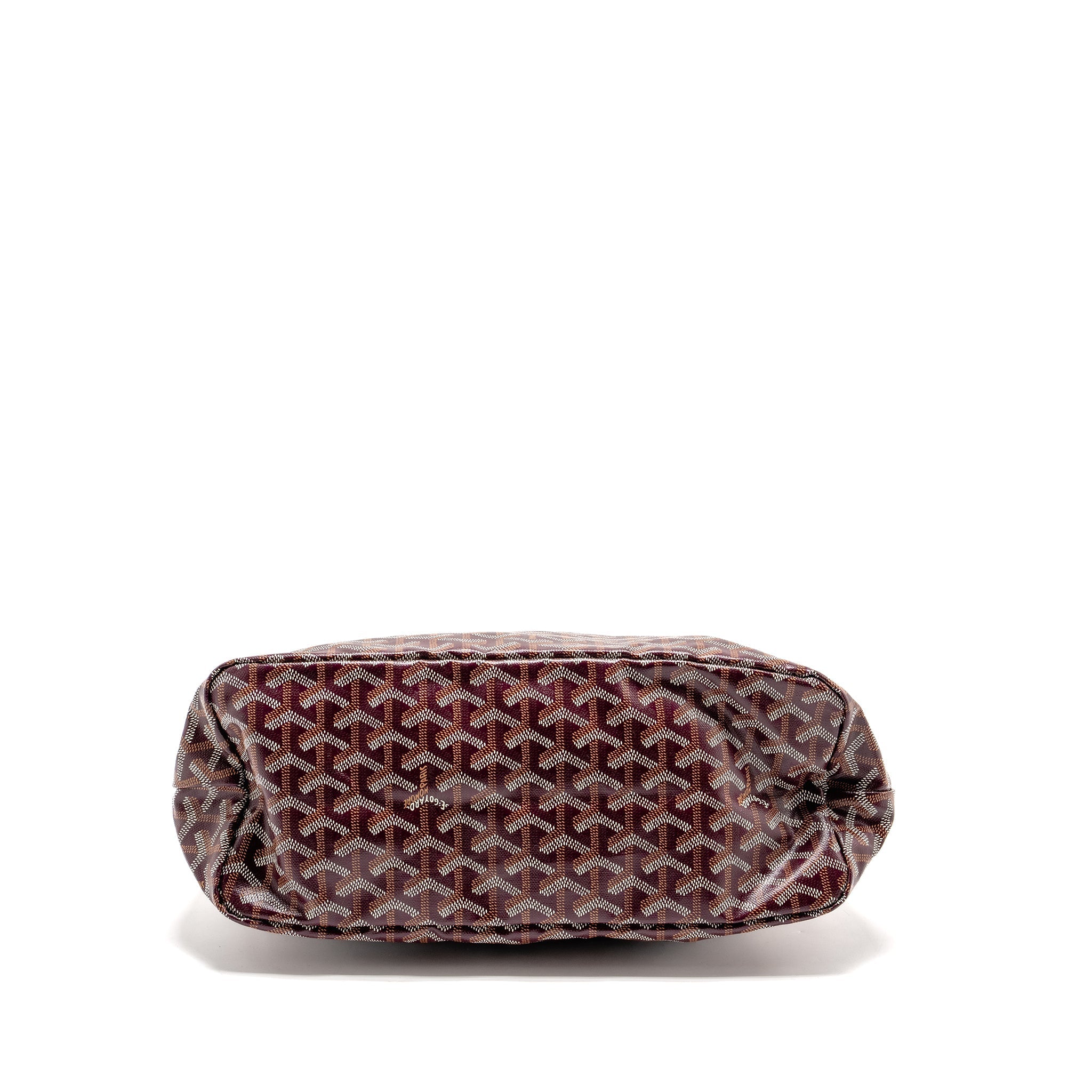 GOYARD BOHEME HOBO BAG GOYARDINE CANVAS/CALFSKIN BURGUNDY SHW