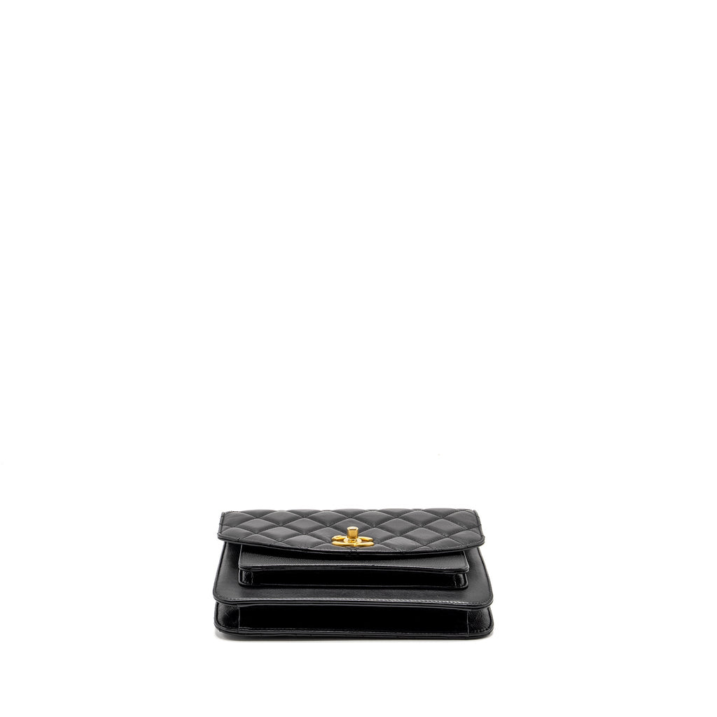 CHANEL QUILTED FLAP BAG CALFSKIN/CAVIAR BLACK GHW