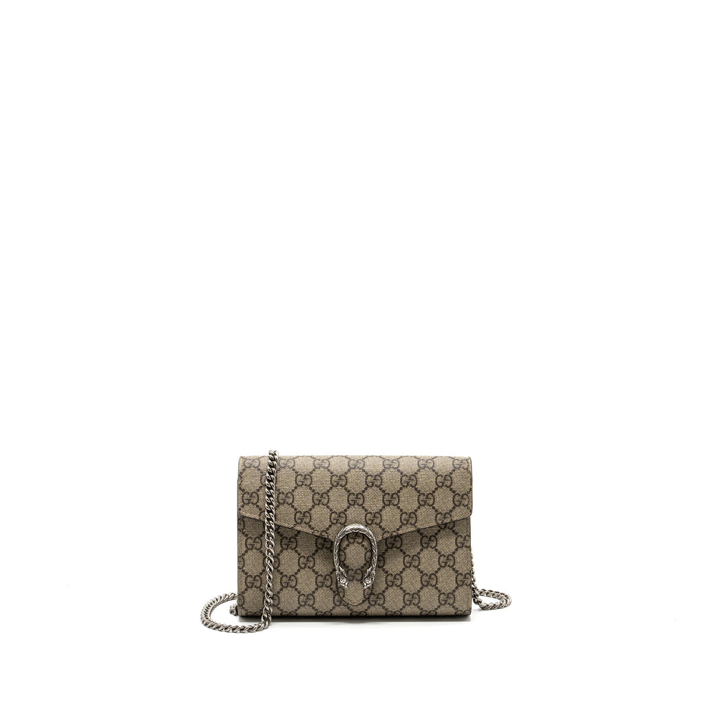 GUCCI DIONYSUS WALLET ON CHAIN GG SUPREME CANVAS / LEATHER BEIGE SHW