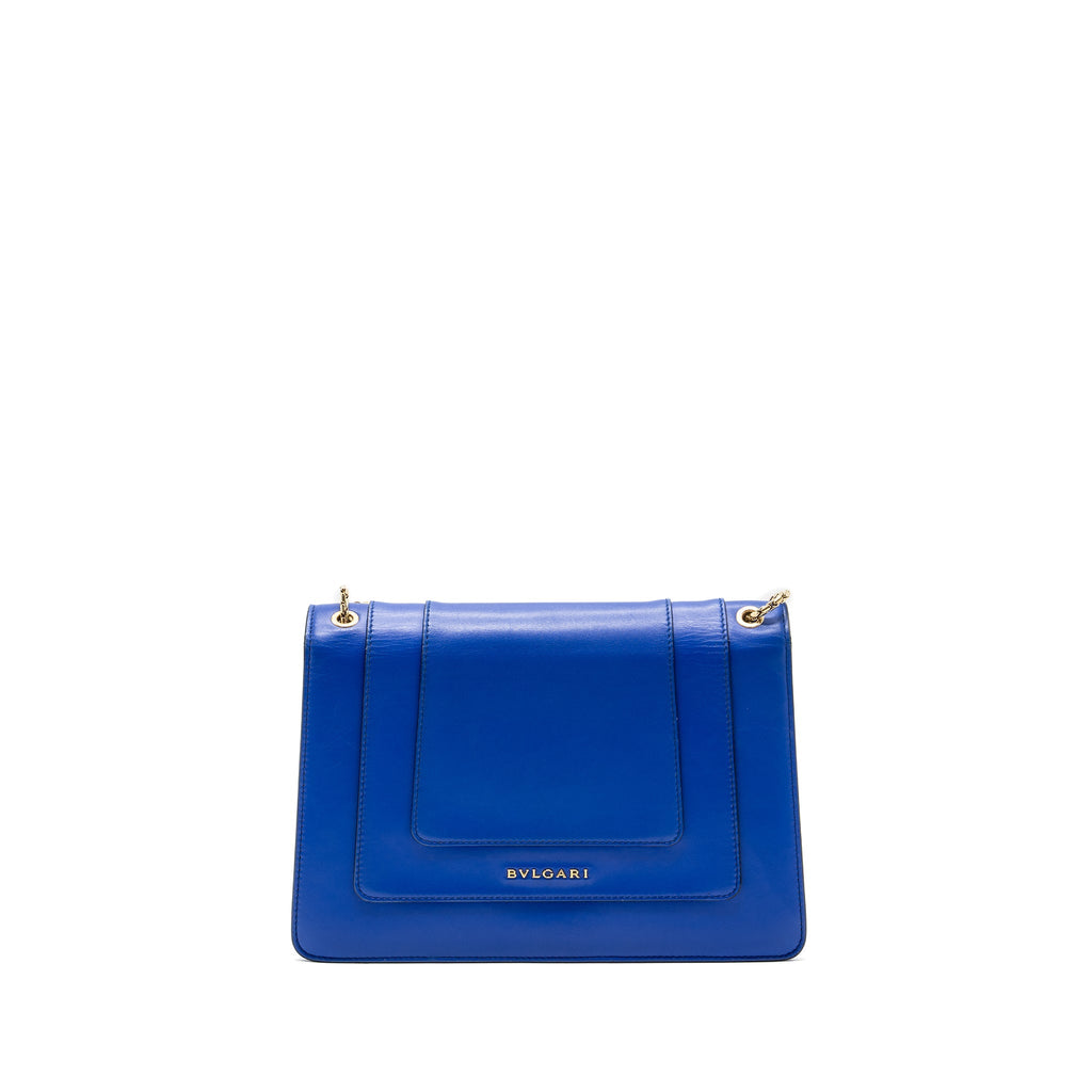 BVLGARI SERPENTI FOREVER SHOULDER BAG LEATHER BLUE GHW