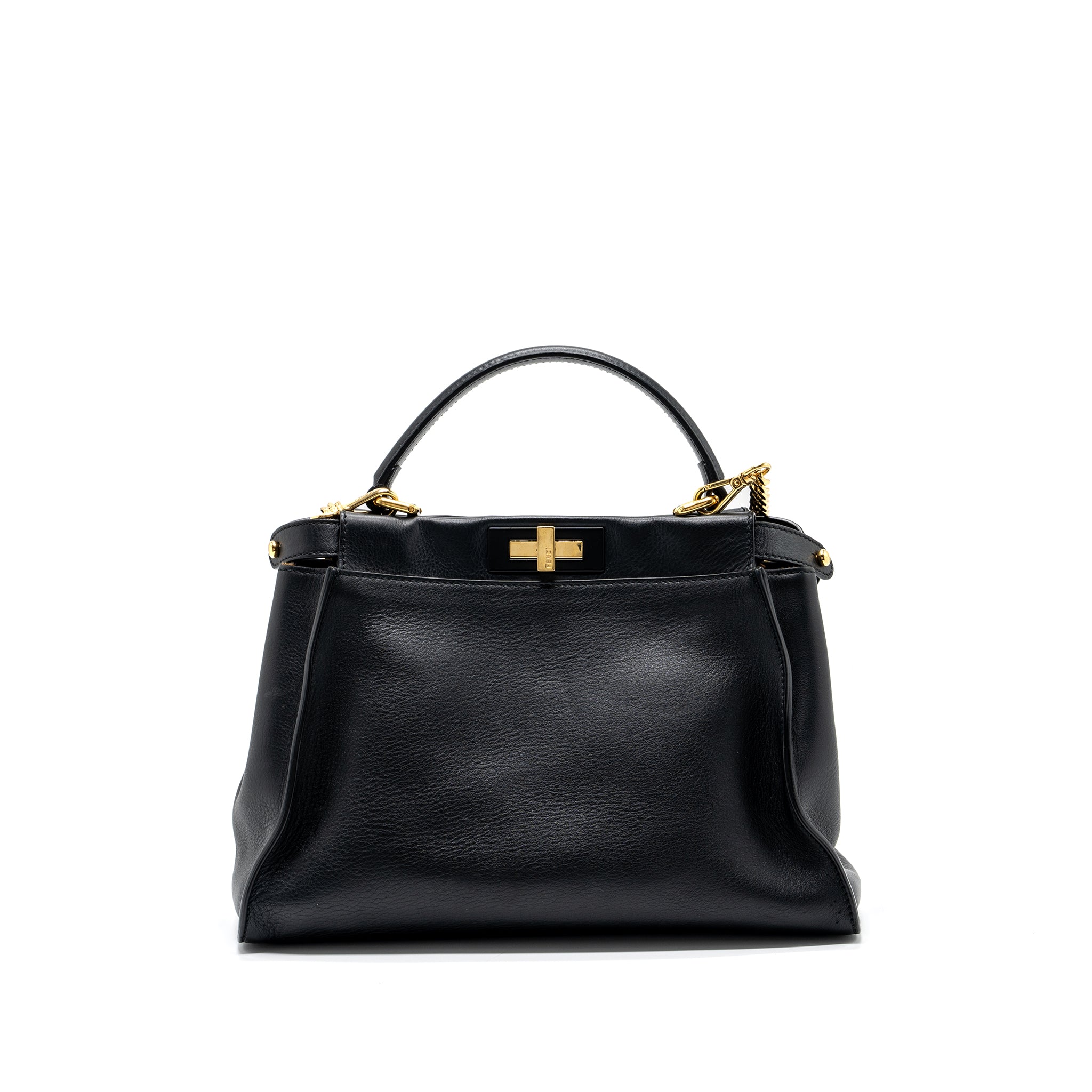 FENDI MEDIUM PEEKABOO BAG LEATHER BLACK GHW