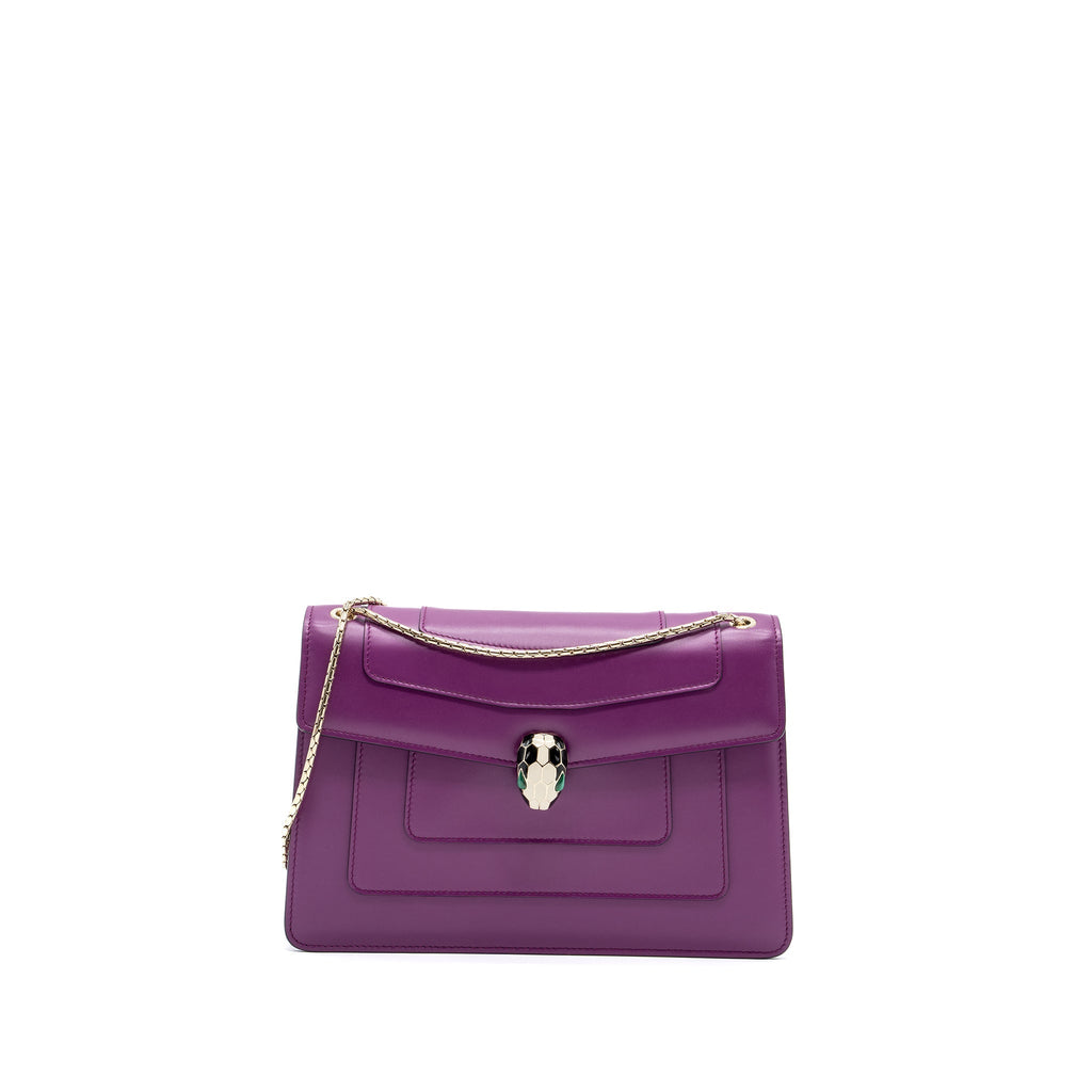 BVLGARI SERPENTI FOREVER  SHOULDER BAG CALFSKIN PURPLE LGHW