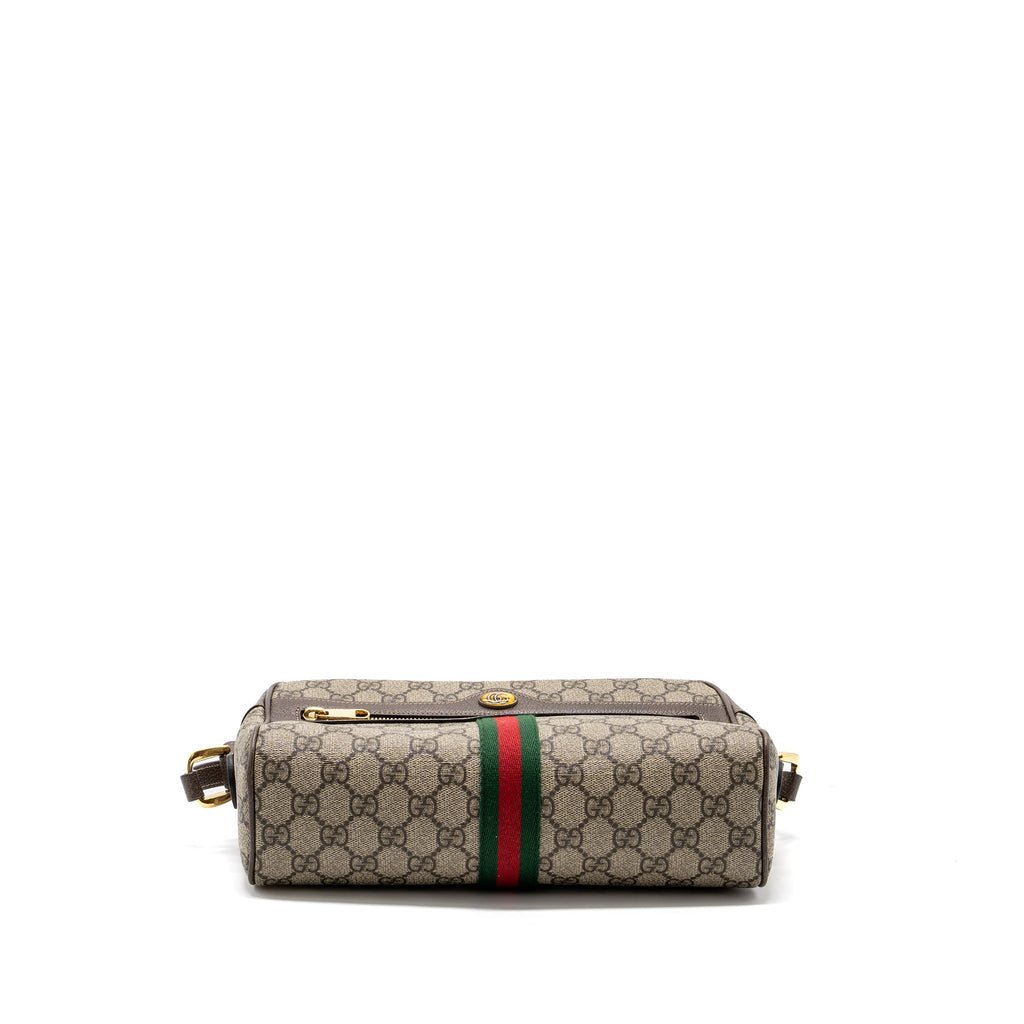 GUCCI OPHIDIA GG SUPREME ZIP CROSSBODY BAG CANVAS / LEATHER GHW