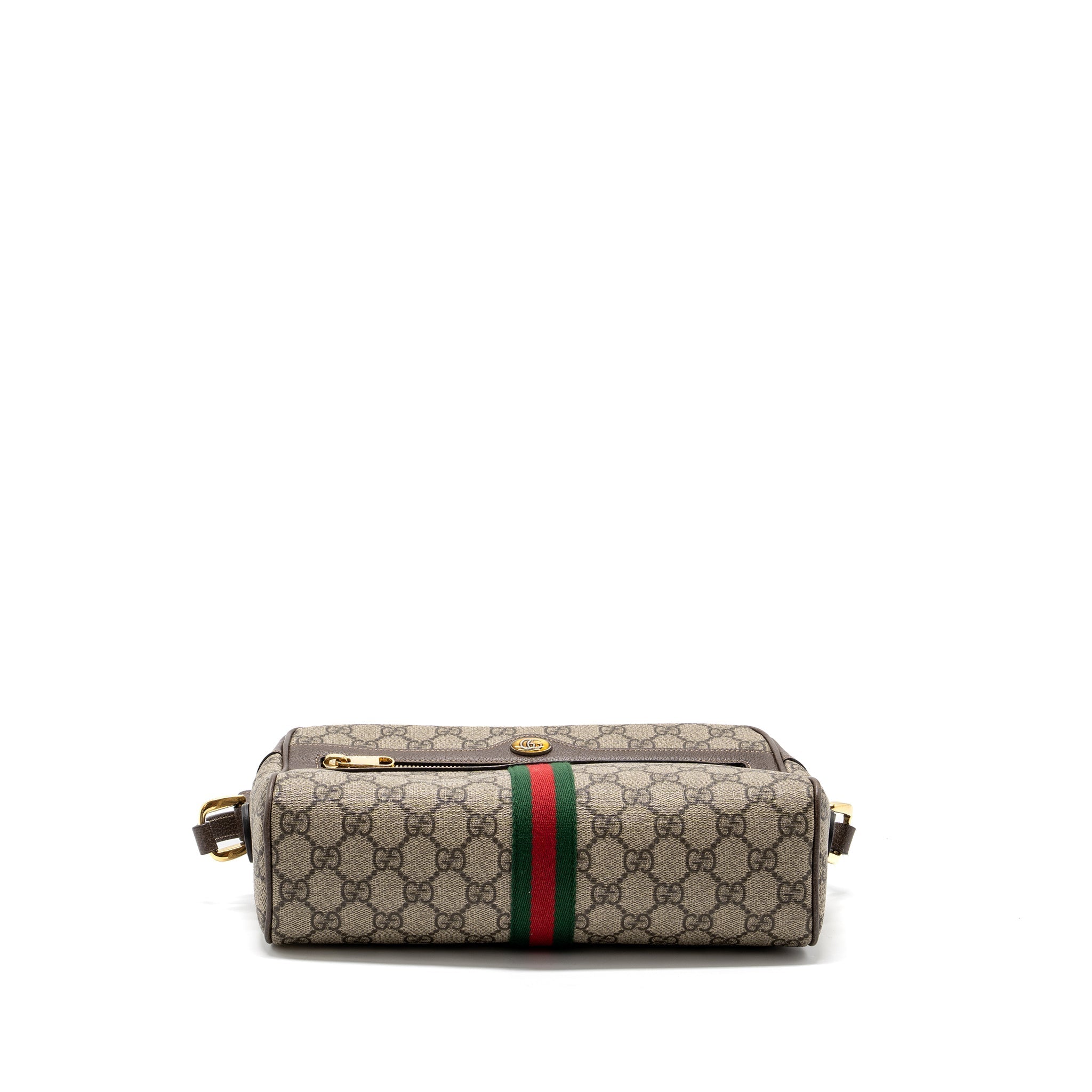 GUCCI OPHIDIA GG SUPREME ZIP CROSSBODY BAG CANVAS / LEATHER GHW