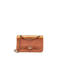 CHANEL CLASSIC DOUBLE FLAP BAG PYTHON LEATHER ORANGE SHW