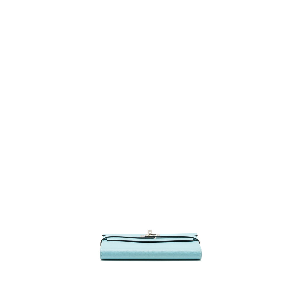 HERMES KELLY LONG WALLET EPSOM BLUE ATOLL SHW