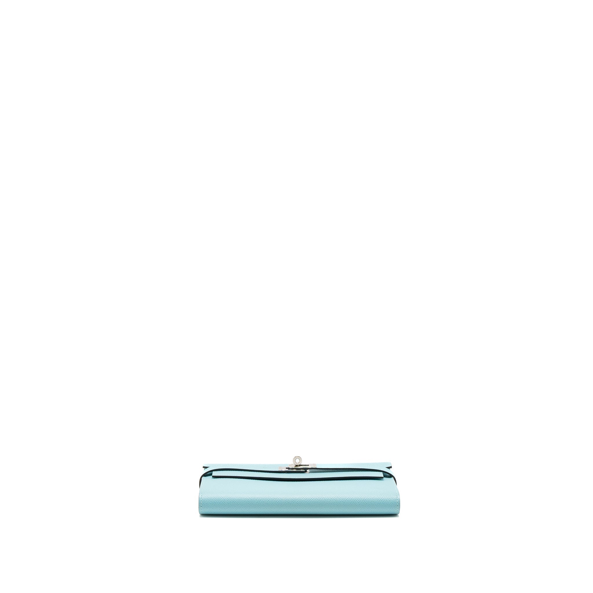 HERMES KELLY LONG WALLET EPSOM BLUE ATOLL SHW