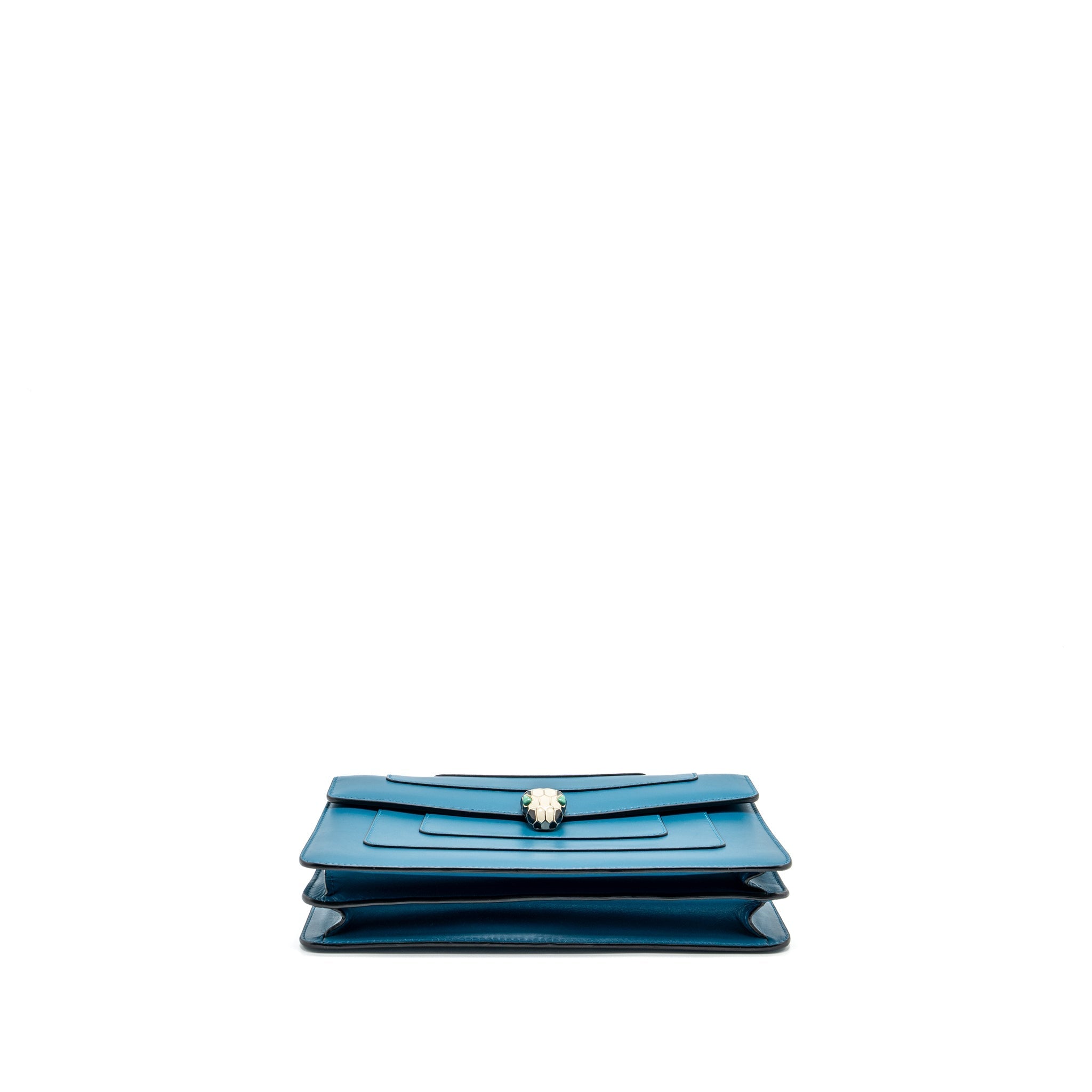 BVLGARI SERPENTI FOREVER FLAP BAG CALFSKIN BLUE GHW