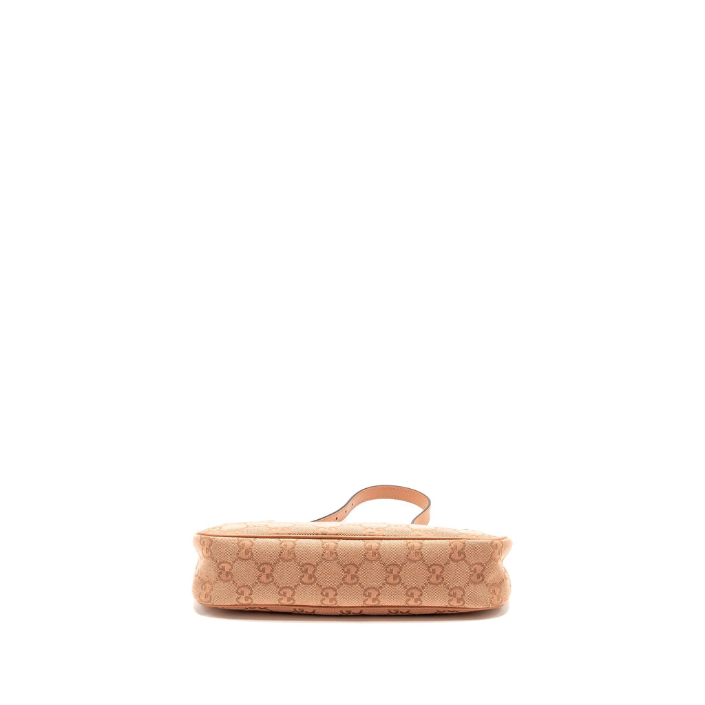 GUCCI SMALL OPHIDIA HOBO BAG GG SUPREME CANVAS PINK LGHW