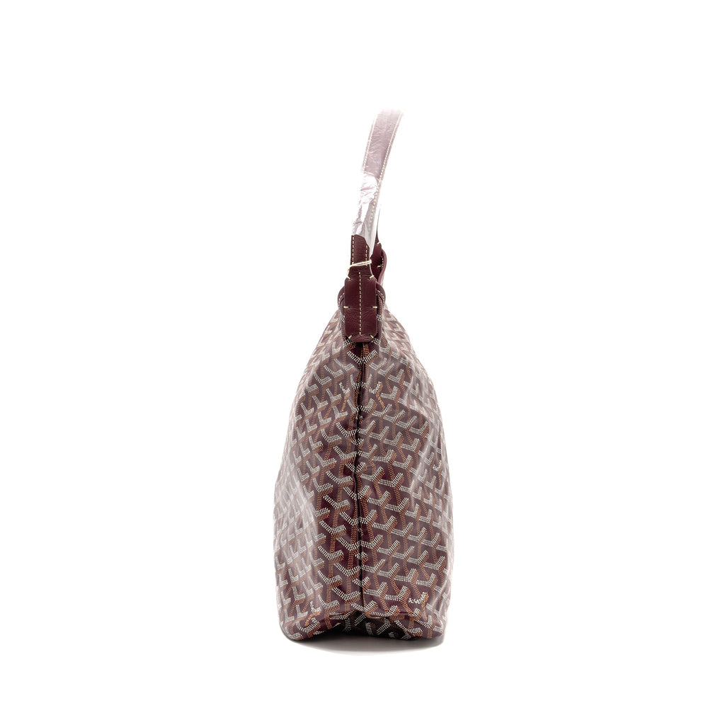 GOYARD BOHEME HOBO BAG GOYARDINE CANVAS/CALFSKIN BURGUNDY SHW