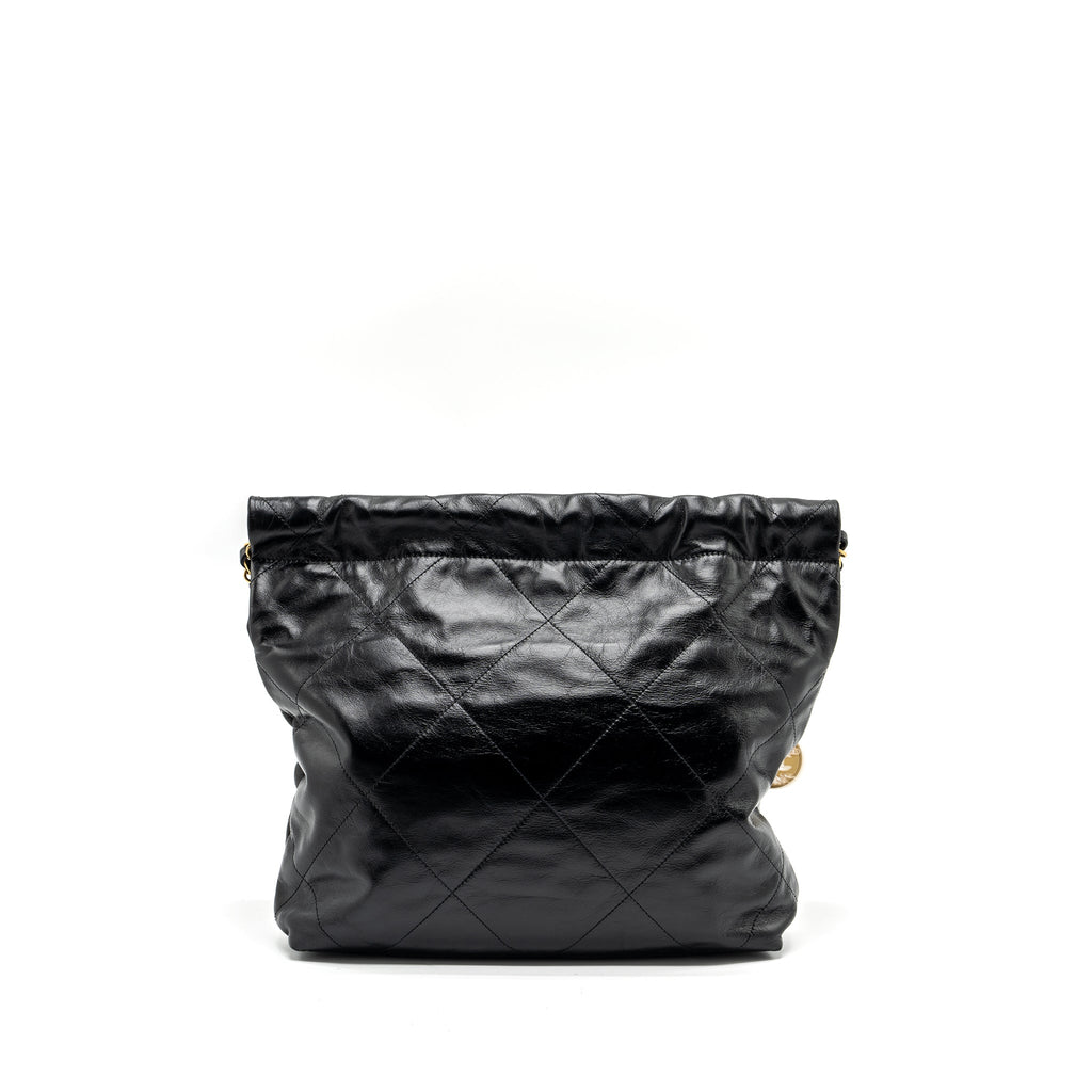 CHANEL SMALL 22 BAG CALFSKIN BLACK WITH GHW (MICROCHIP)