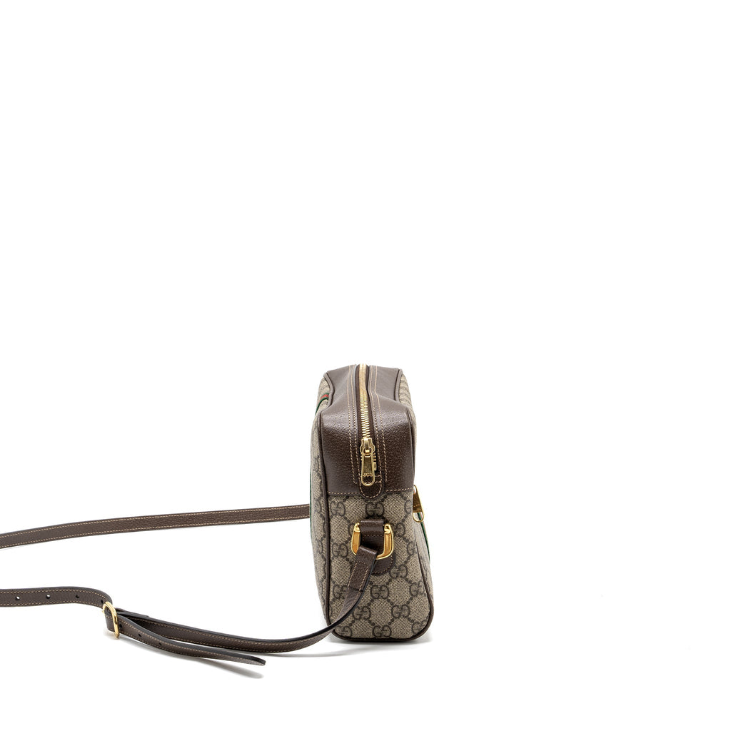 GUCCI OPHIDIA GG SUPREME ZIP CROSSBODY BAG CANVAS / LEATHER GHW